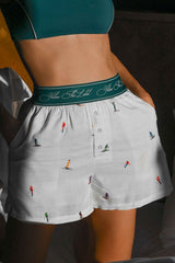 Ski People (Recycled Linen) Boxer Shorts