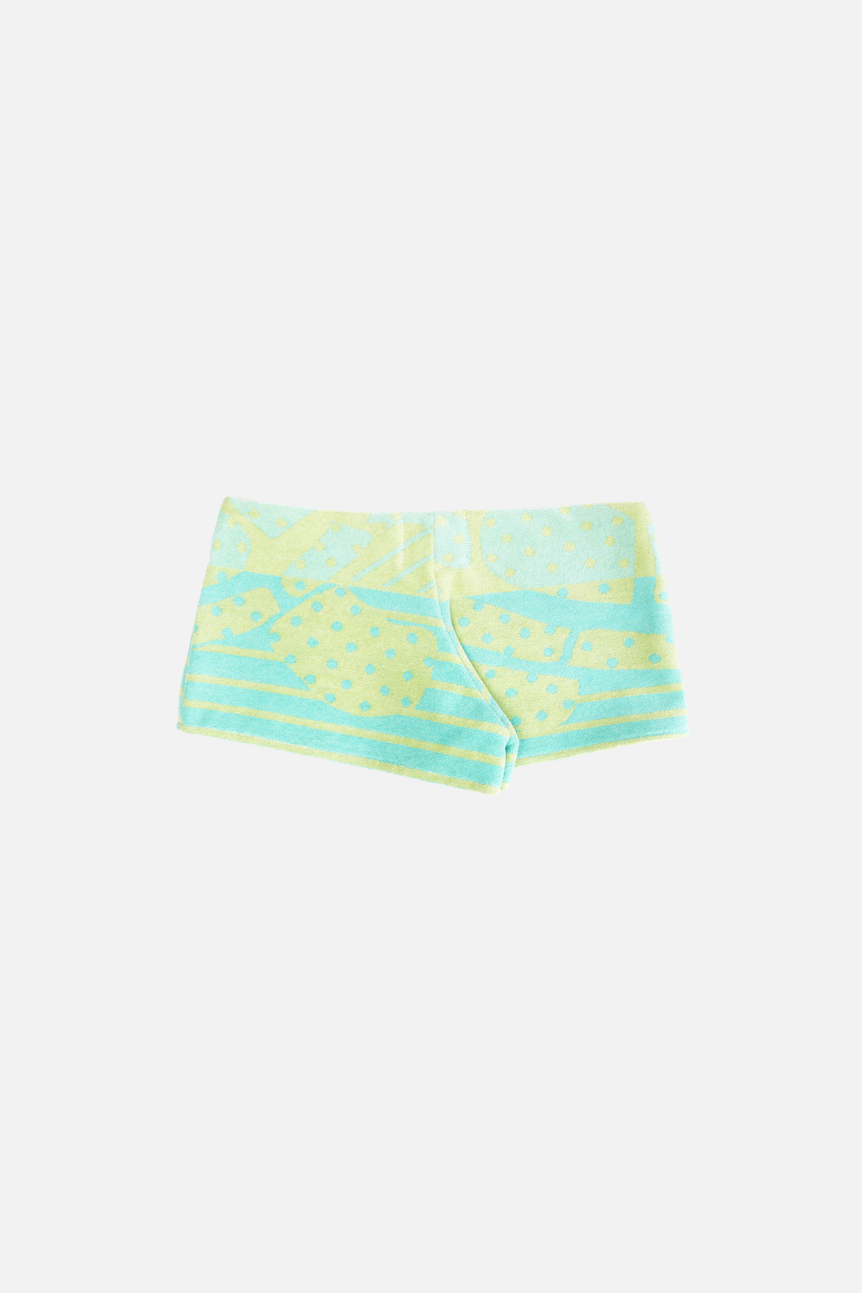 Towel Upcycled Mini Shorts — Aquamarine