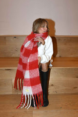 Leah Oversized Blanket Scarf — Red