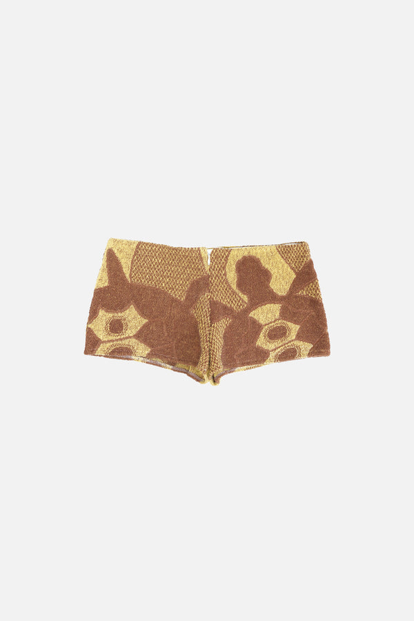 Towel Upcycled Shorts — Banana Turtle