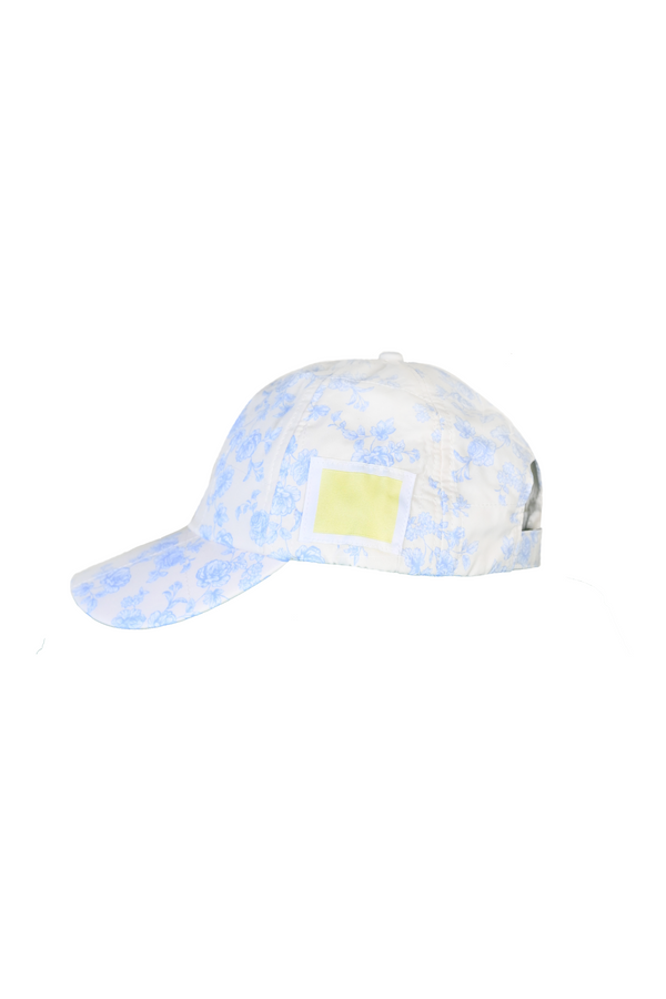 Yellow the Label Luca Quilted Cap Blue Toile - Side View