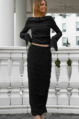 Nessa Bubble Maxi Skirt — Black