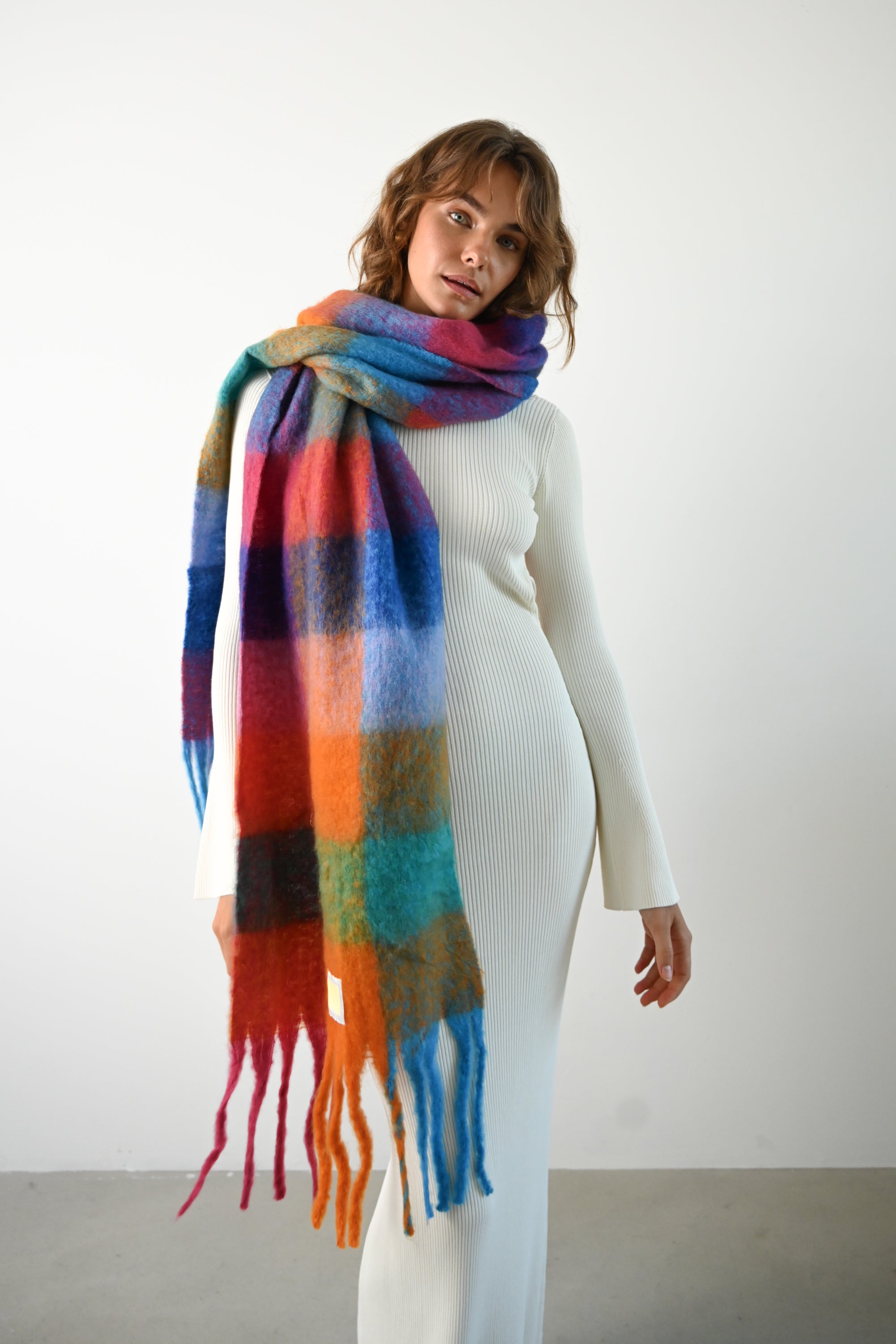 Leah Oversized Blanket Scarf — Colorful