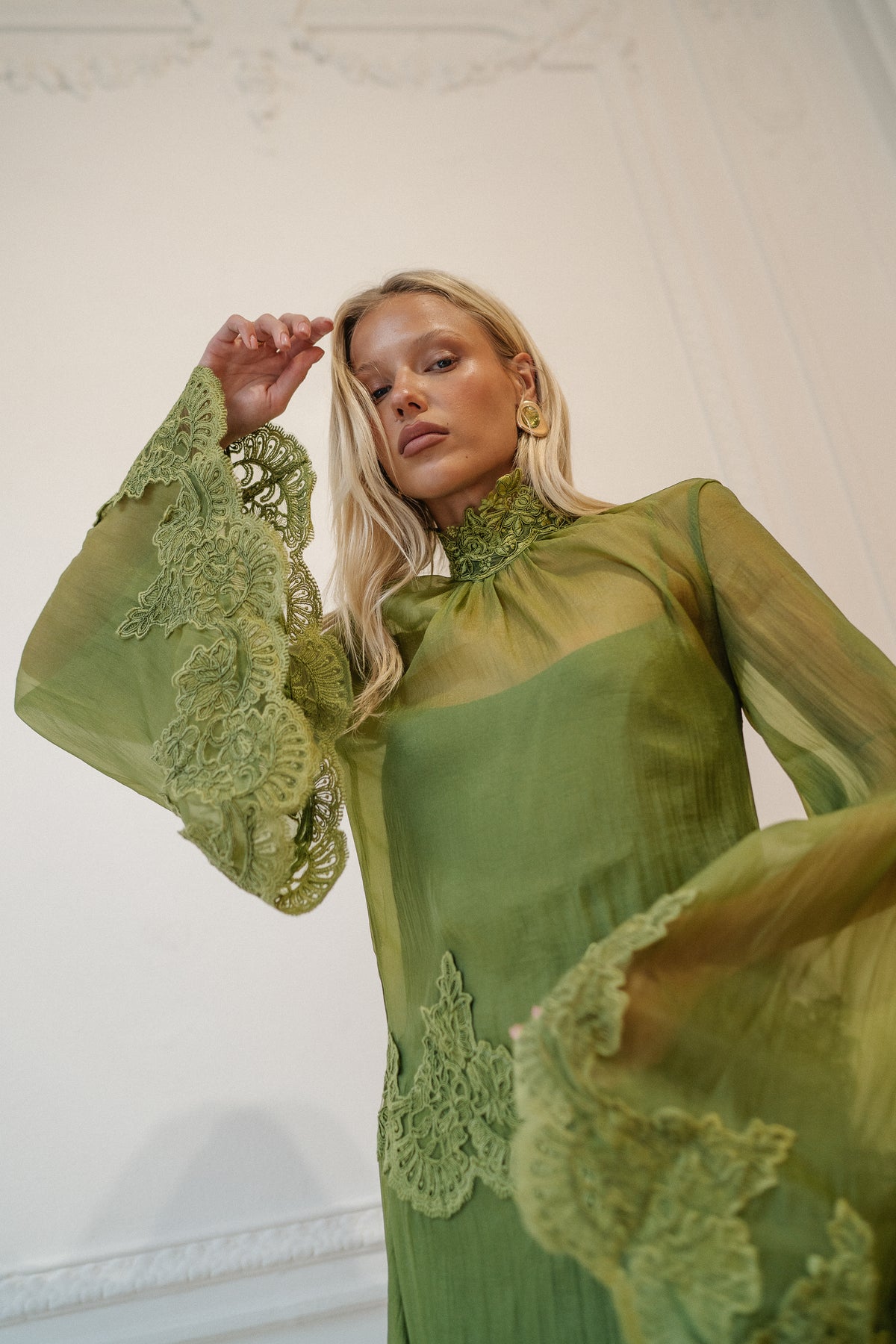 Liz Organza Dress — Olive