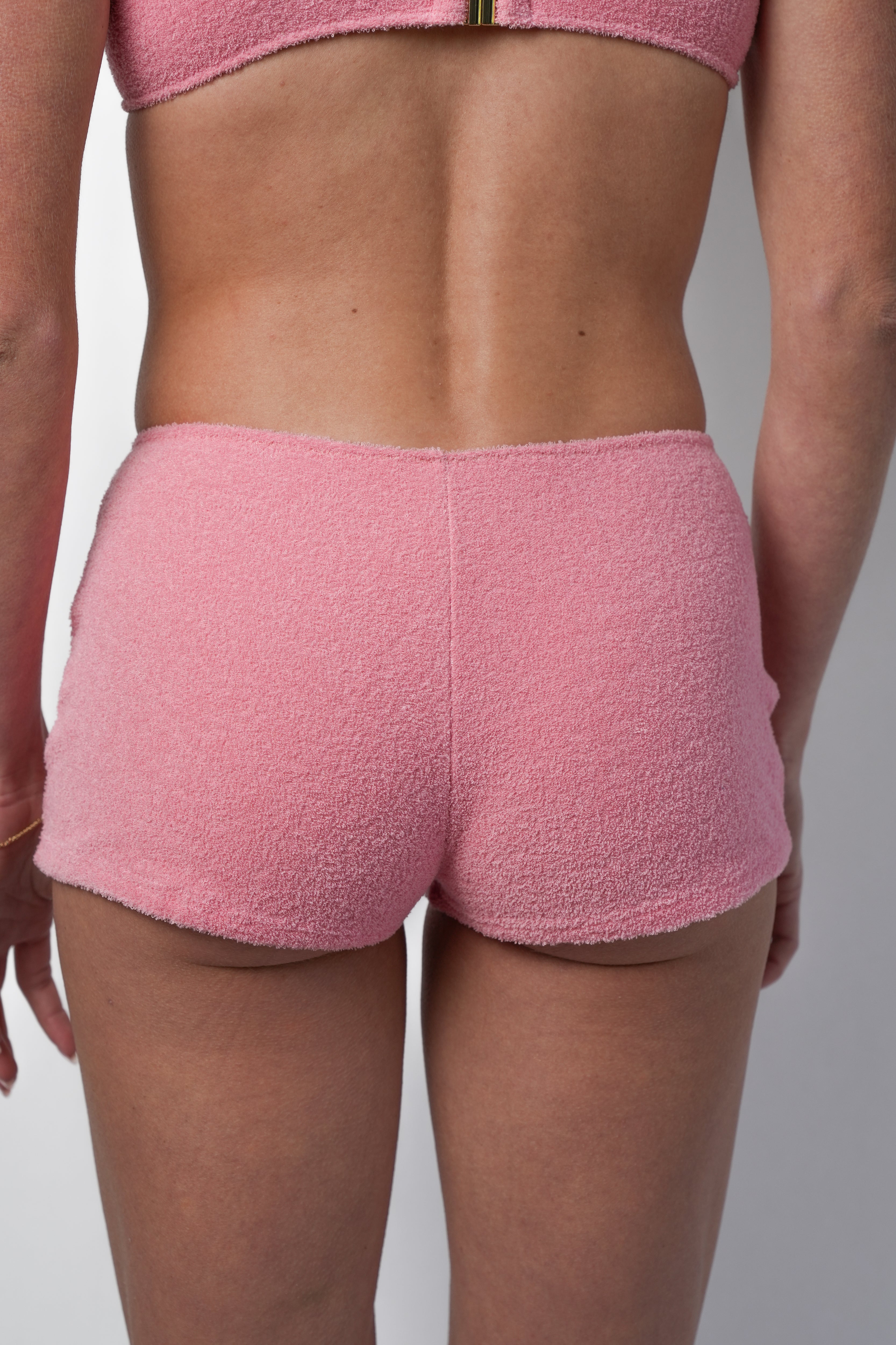 Yellow the Label Otto Shorts Pink Terry - Styled Outfit