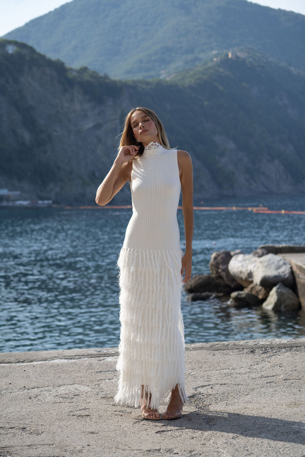 Phoebe Fringe Dress — Ivory