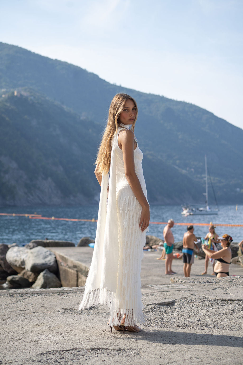 Phoebe Fringe Dress — Ivory