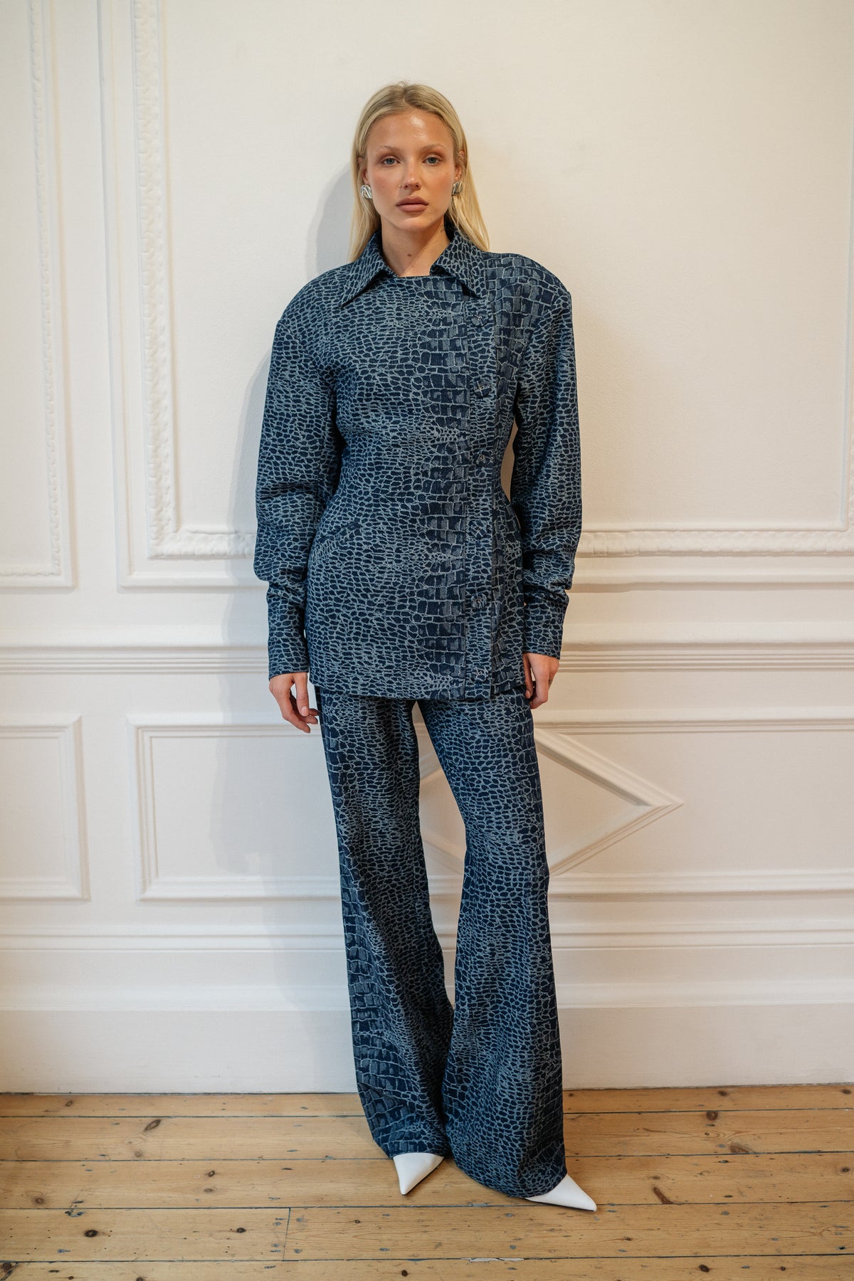 Darby Jacquard Pant — Denim Croc