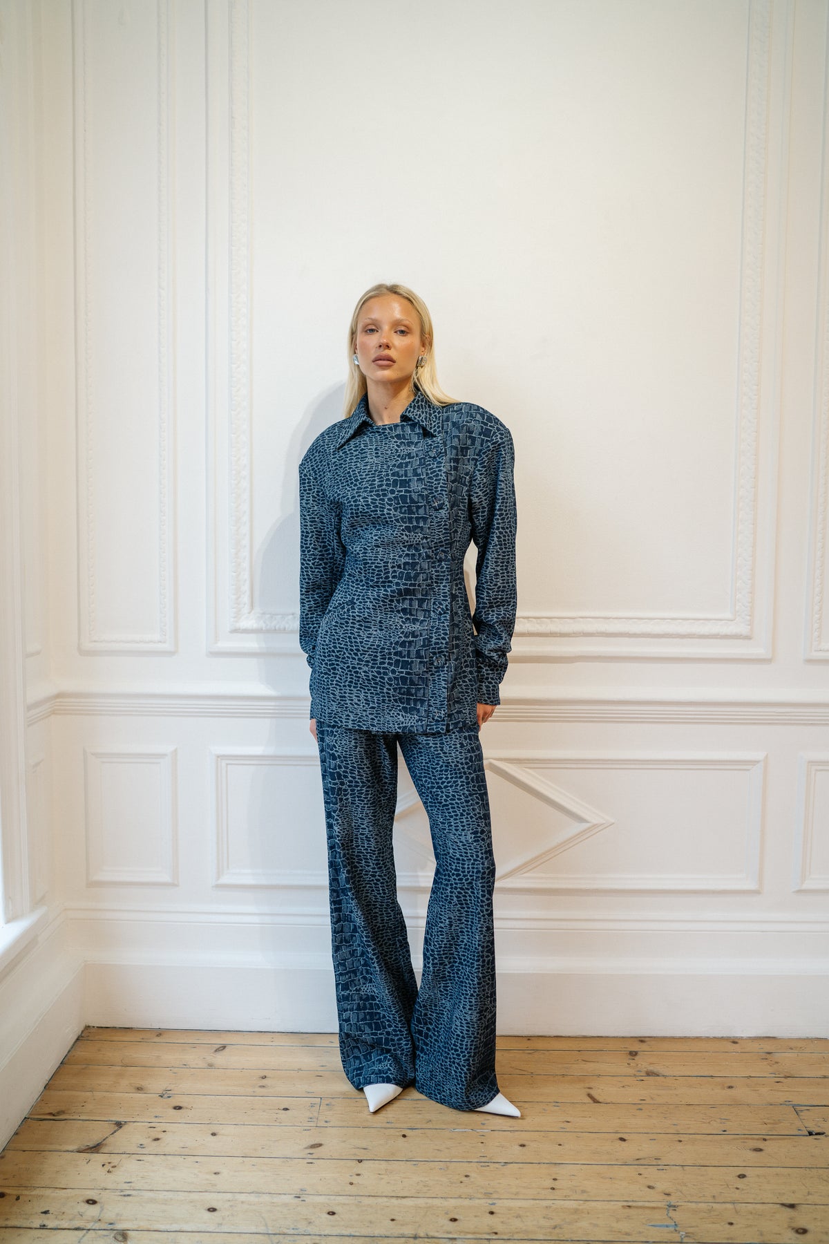 Monty Jacquard Jacket — Denim Croc