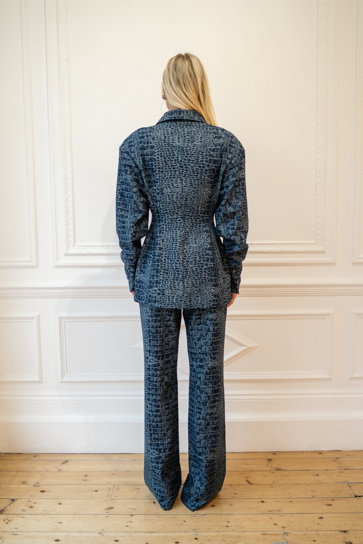 Monty Jacquard Jacket — Denim Croc