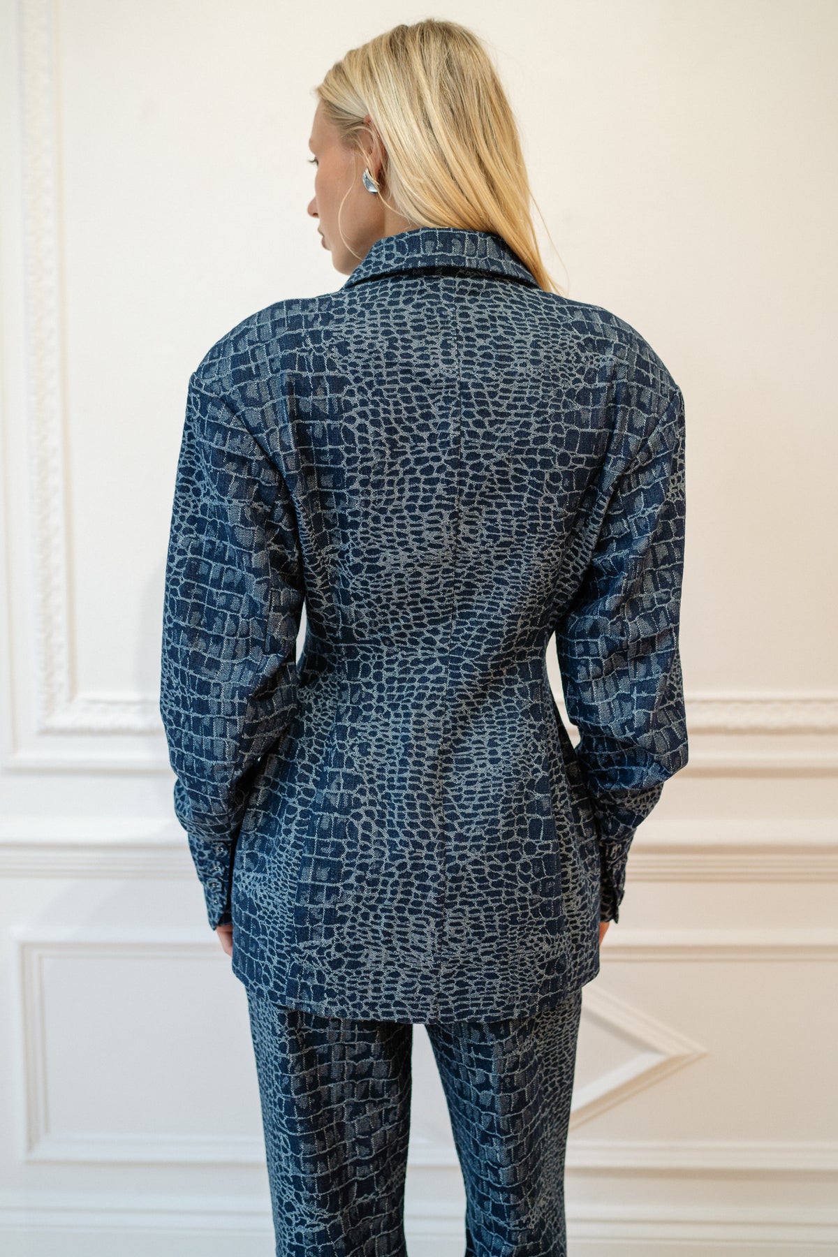 Monty Jacquard Jacket — Denim Croc