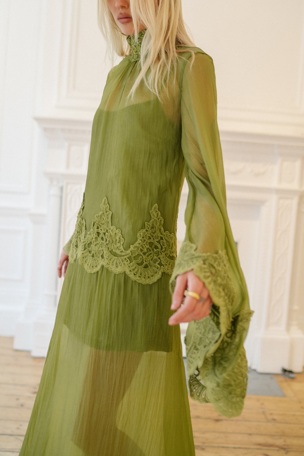Liz Organza Dress — Olive