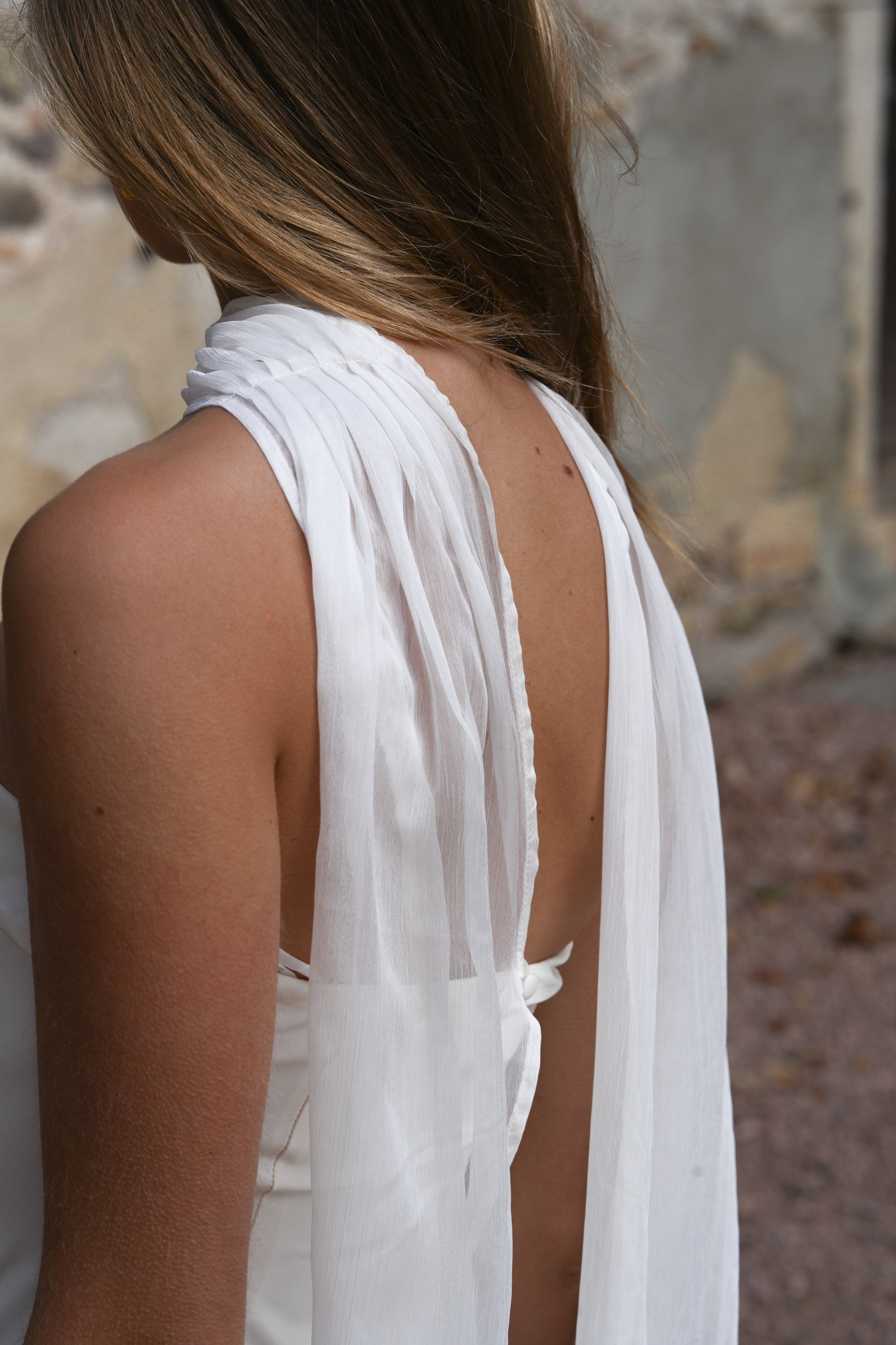 Vitoria Cape Dress — Ivory