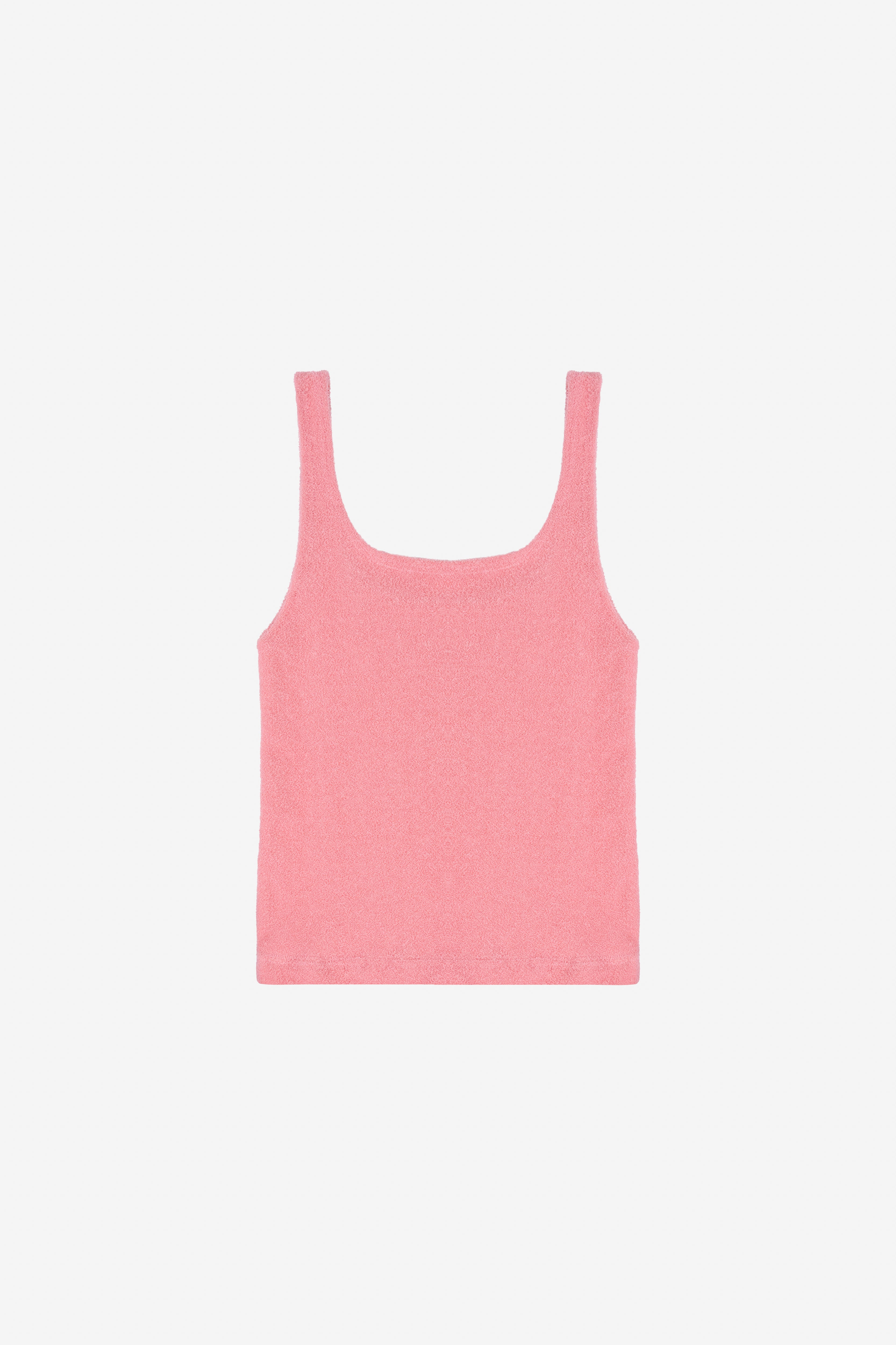 Yellow the Label Timby Tank Pink Terry - Back Flatlay