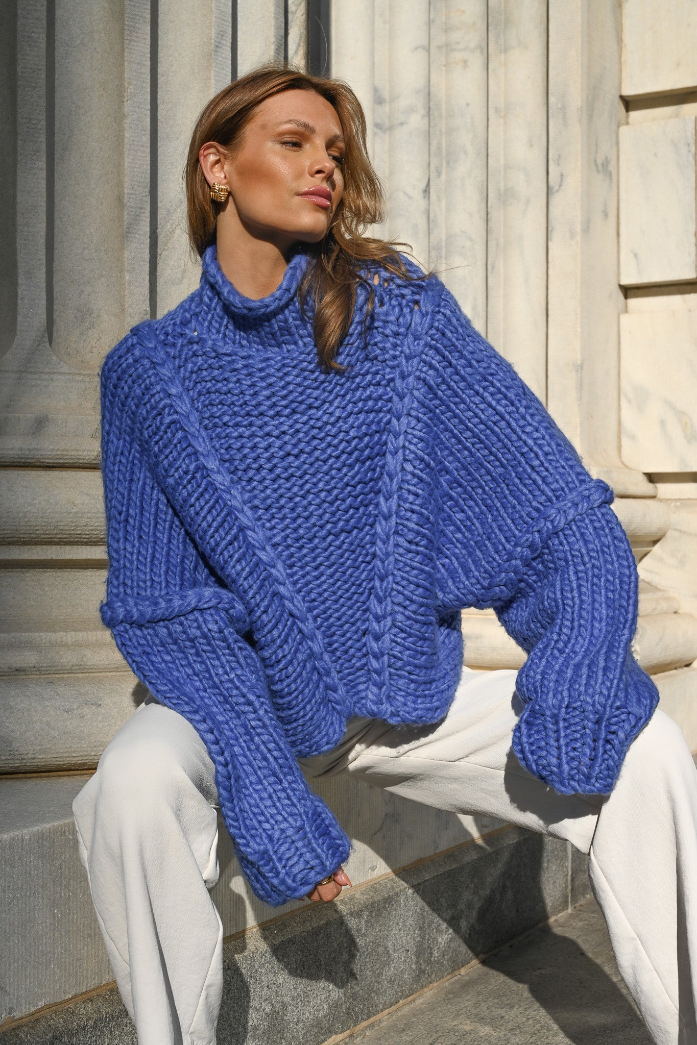 Jessa Chunky Sweater — Blue