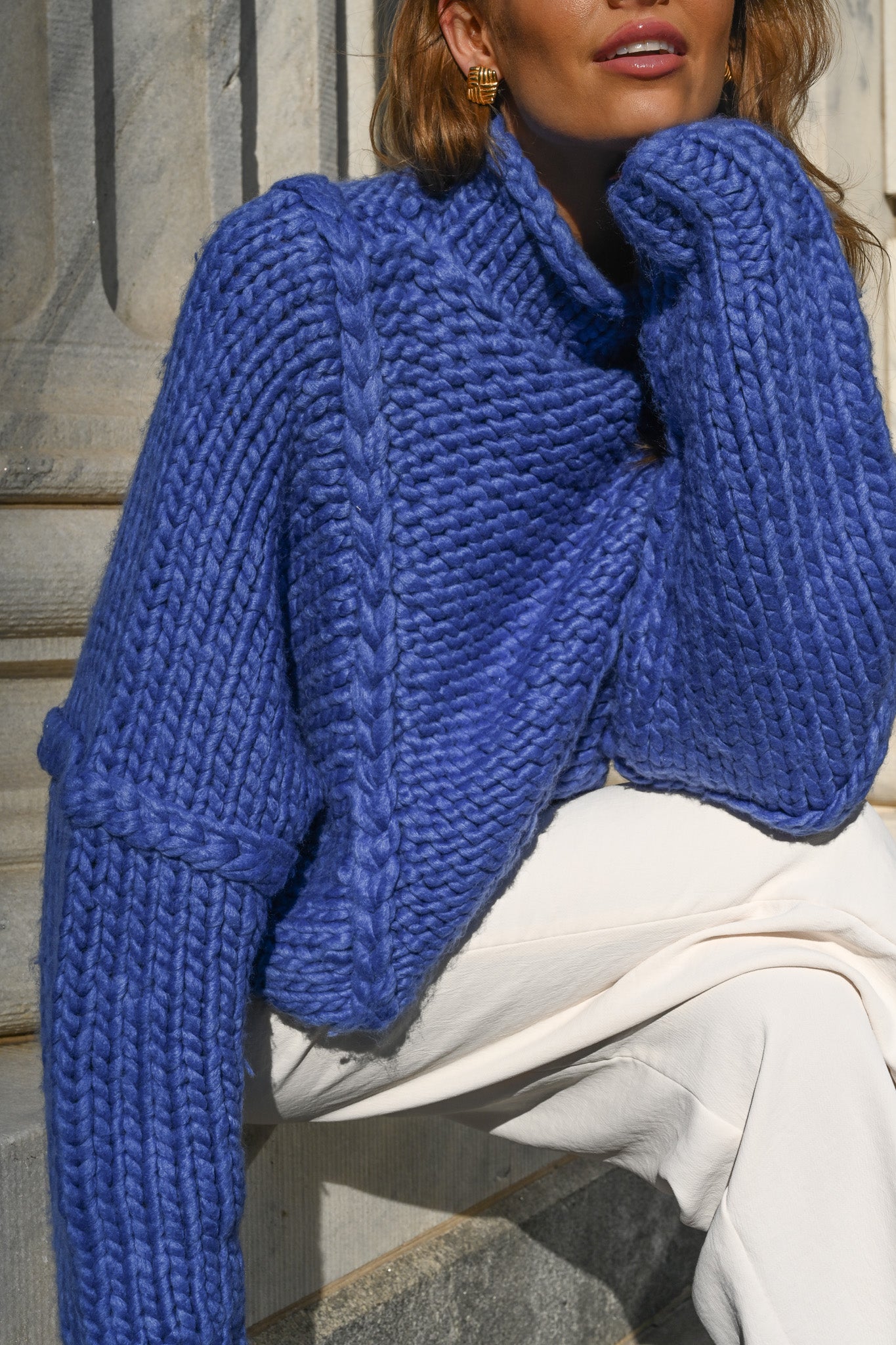 Jessa Chunky Sweater — Blue