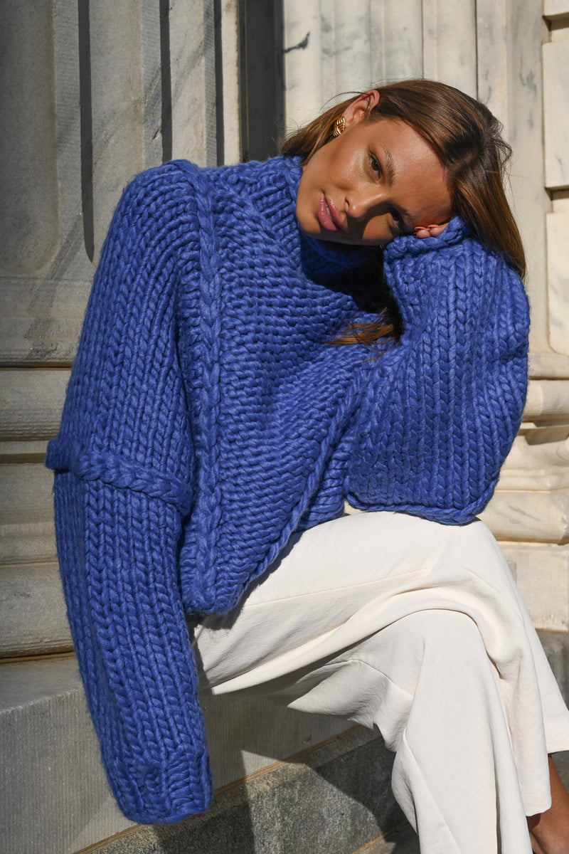 Jessa Chunky Sweater — Blue