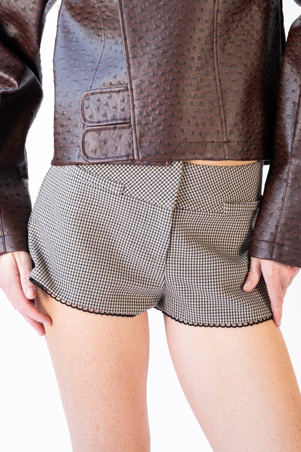 Houndstooth Mini Short