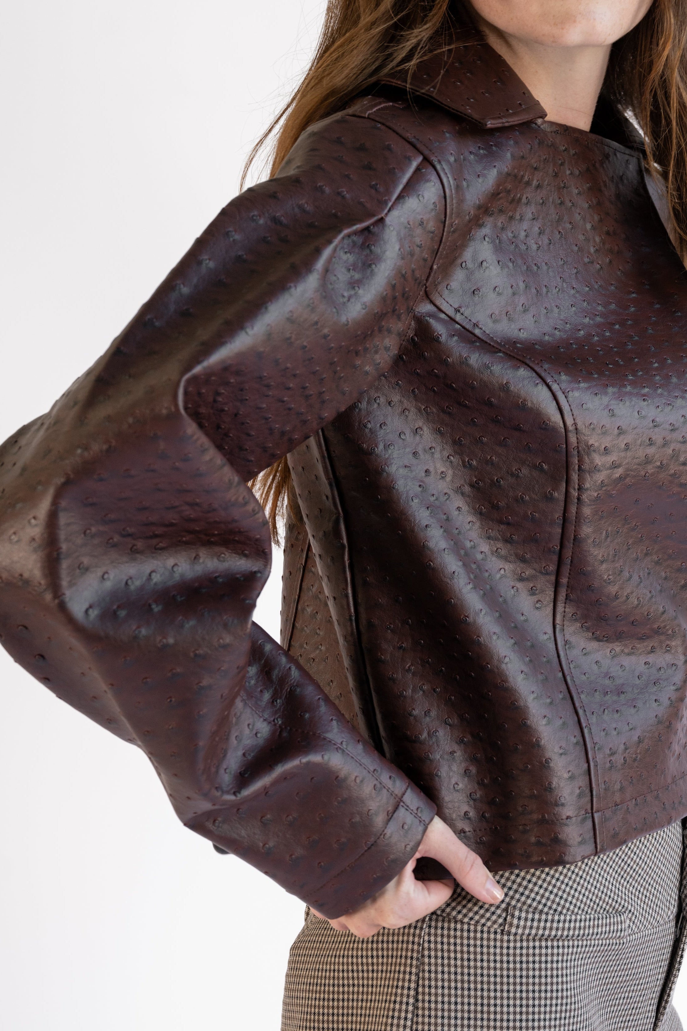 Oliver Ostrich Jacket — Mahogany