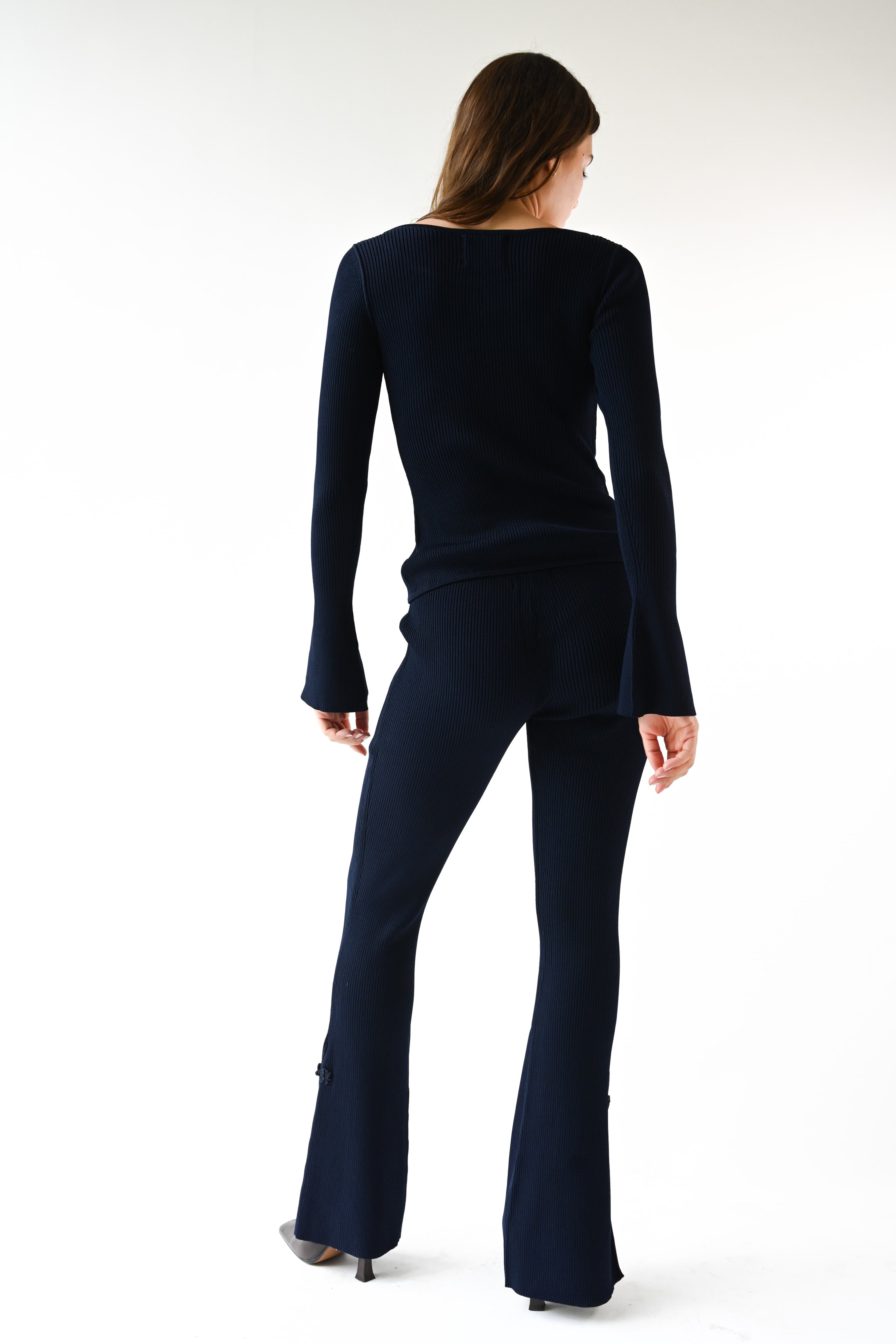 Harlow Bell Bottom Pant — Navy