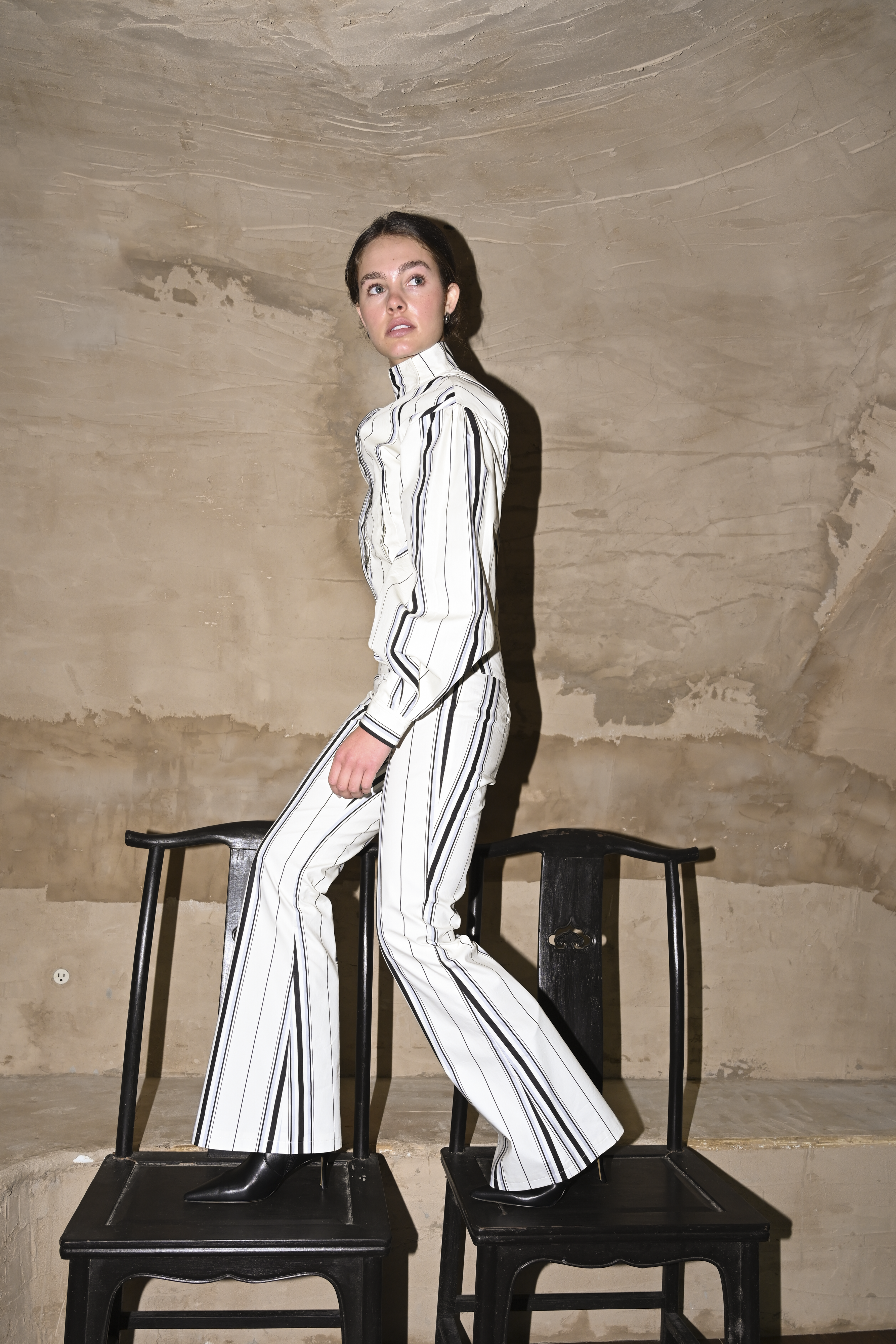 Mindy Cotton Jacket — Offwhite Striped