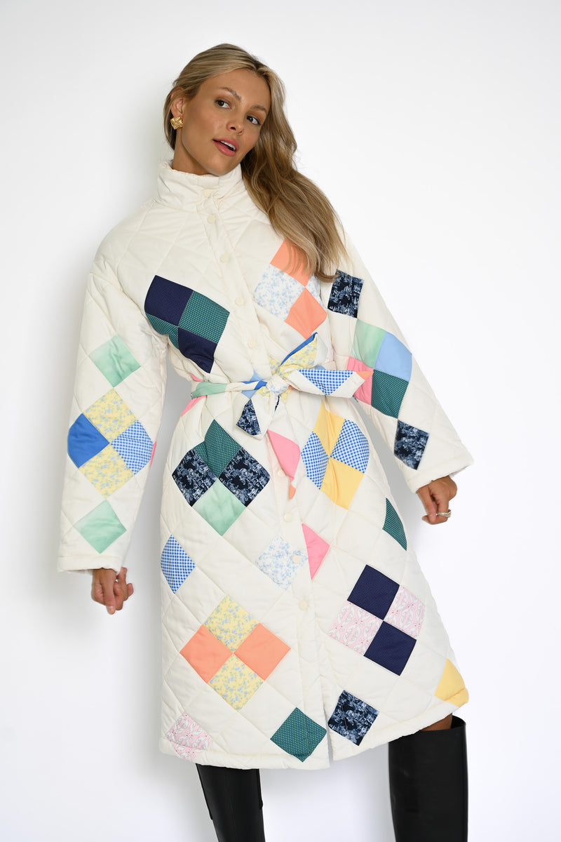 Vera Quilted Coat — Patches