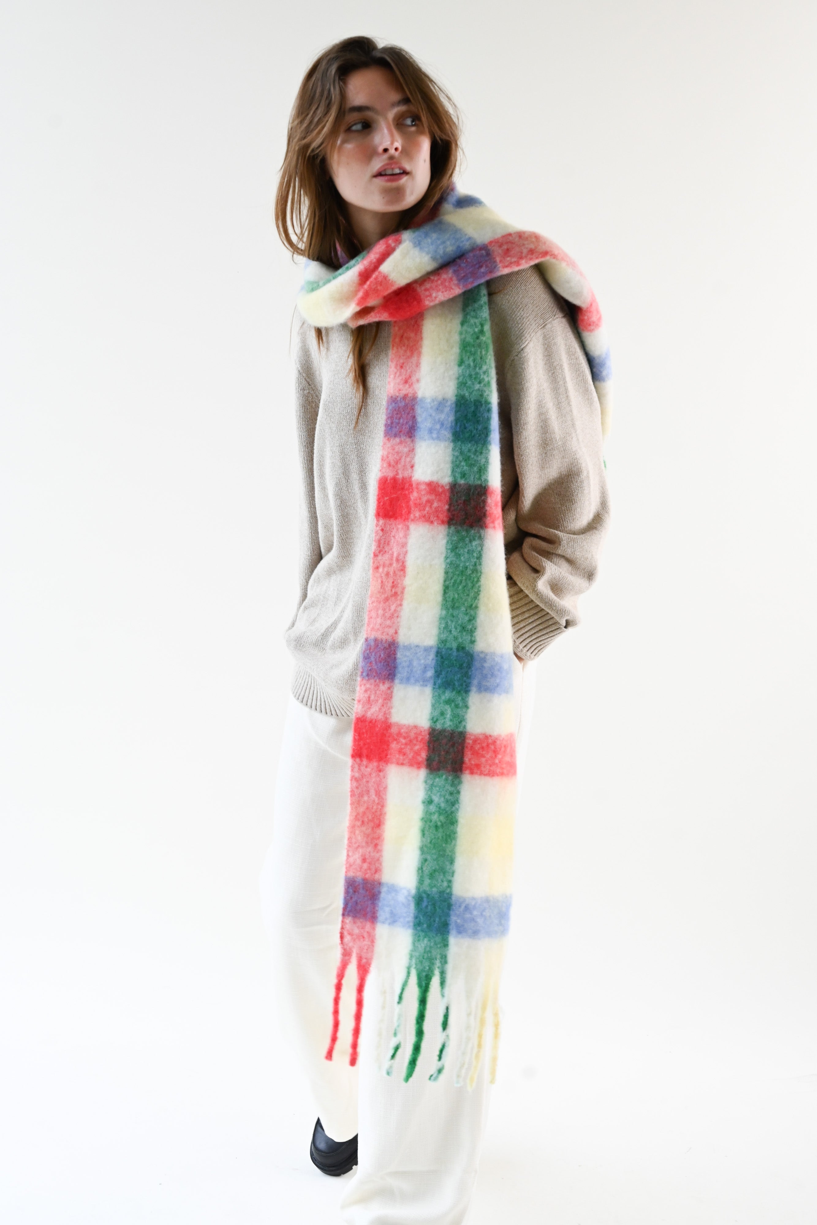 Leah Oversized Blanket Scarf —  Picnic (PREORDER)