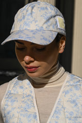 Luca Quilted Cap — Blue Toile (Preorder)