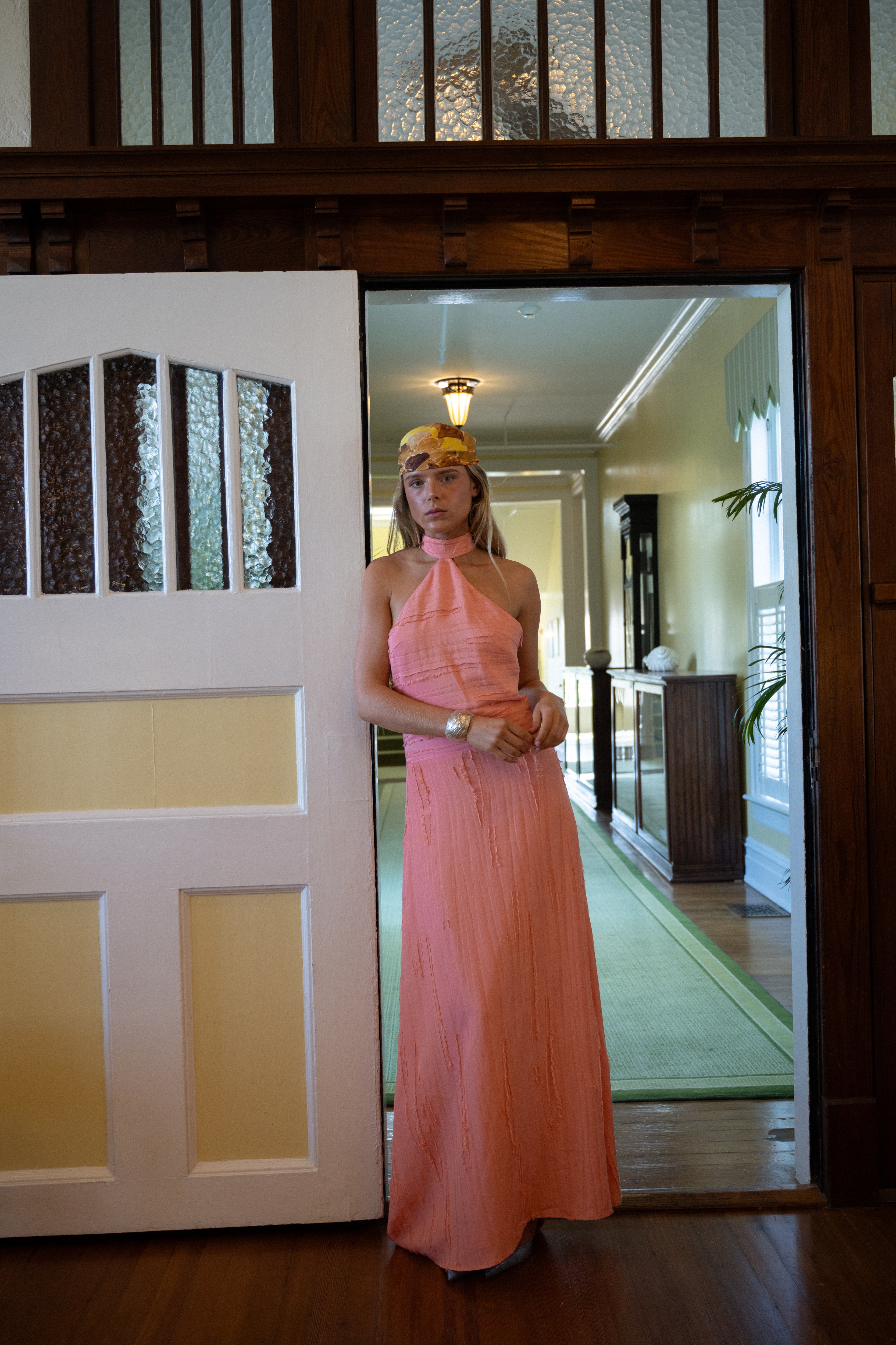 Palmetto Textured Dress — Pink