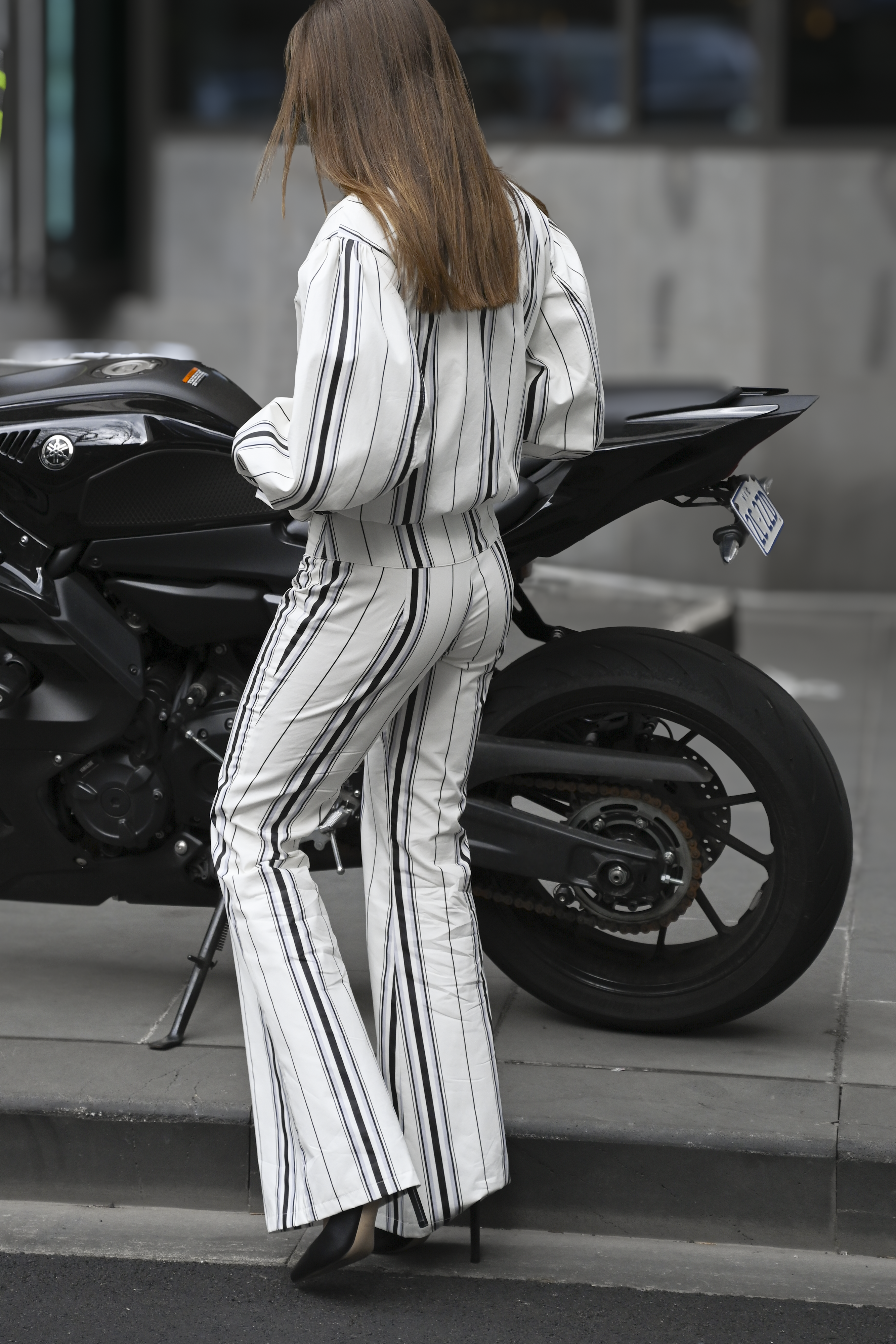 Stacy Cotton Boxy Jacket — Offwhite Striped