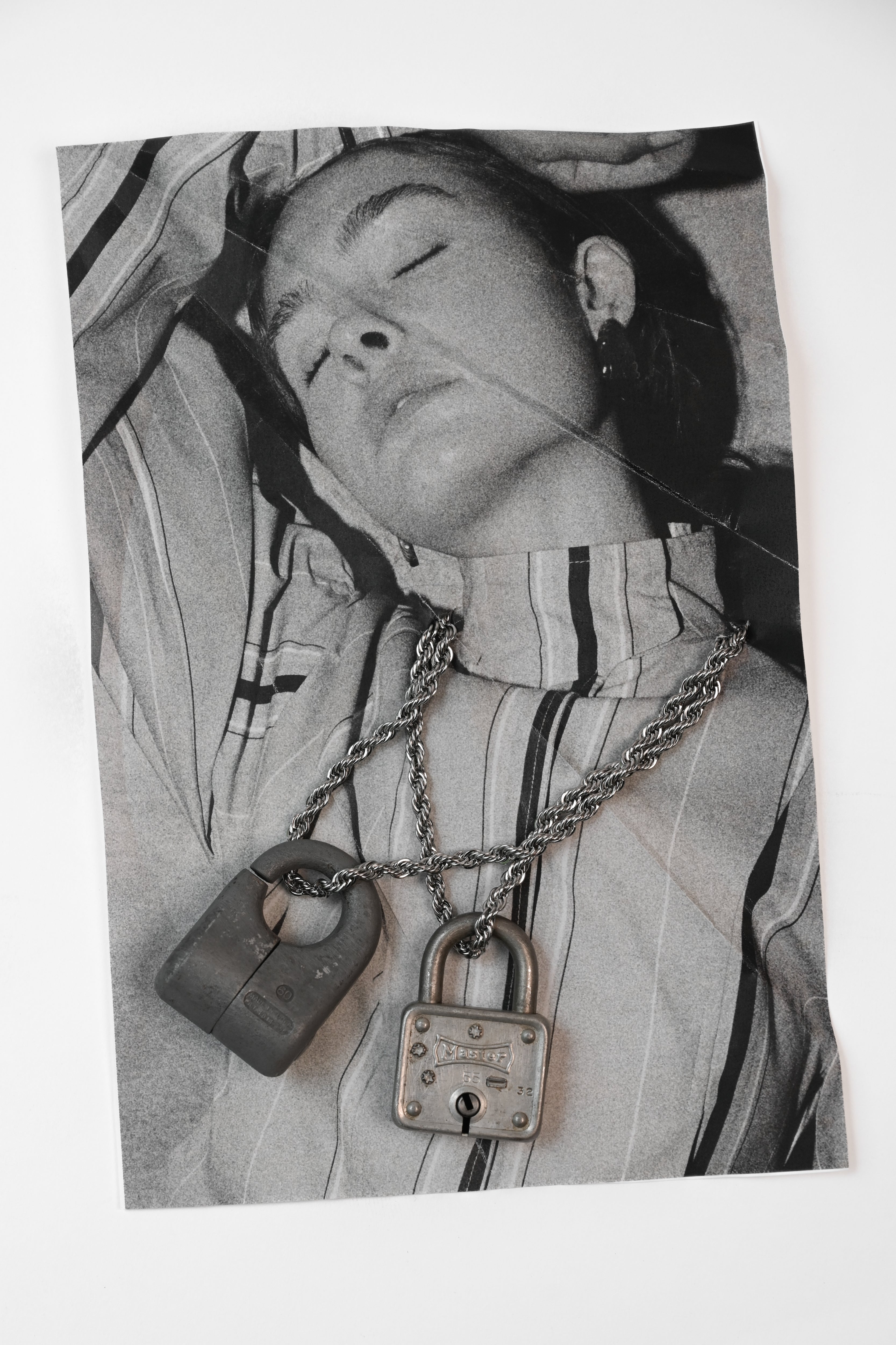 Upcycled Lock Necklace — Square Round Iron