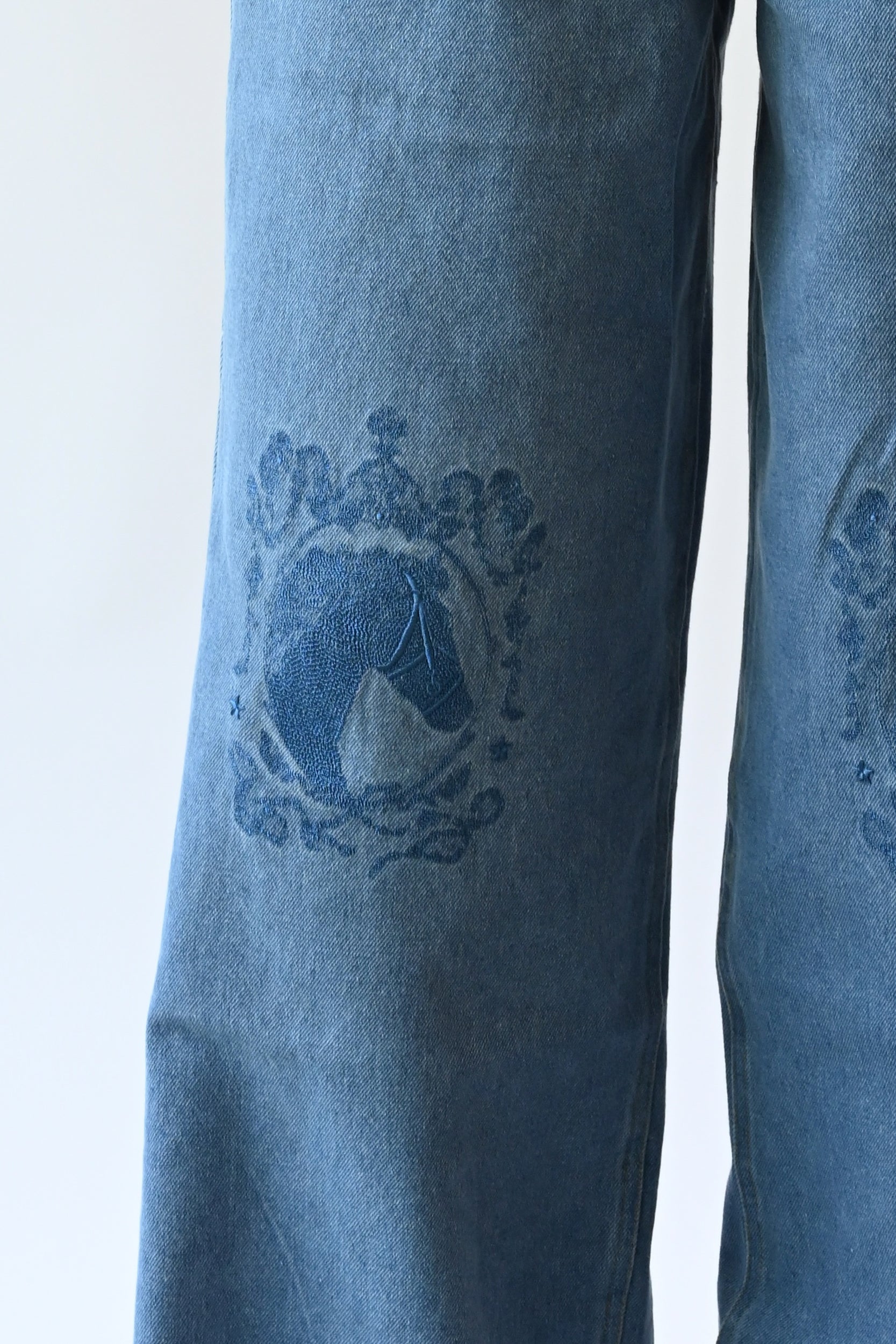 Bronco Embroidered Jeans — Light Wash (Preorder)