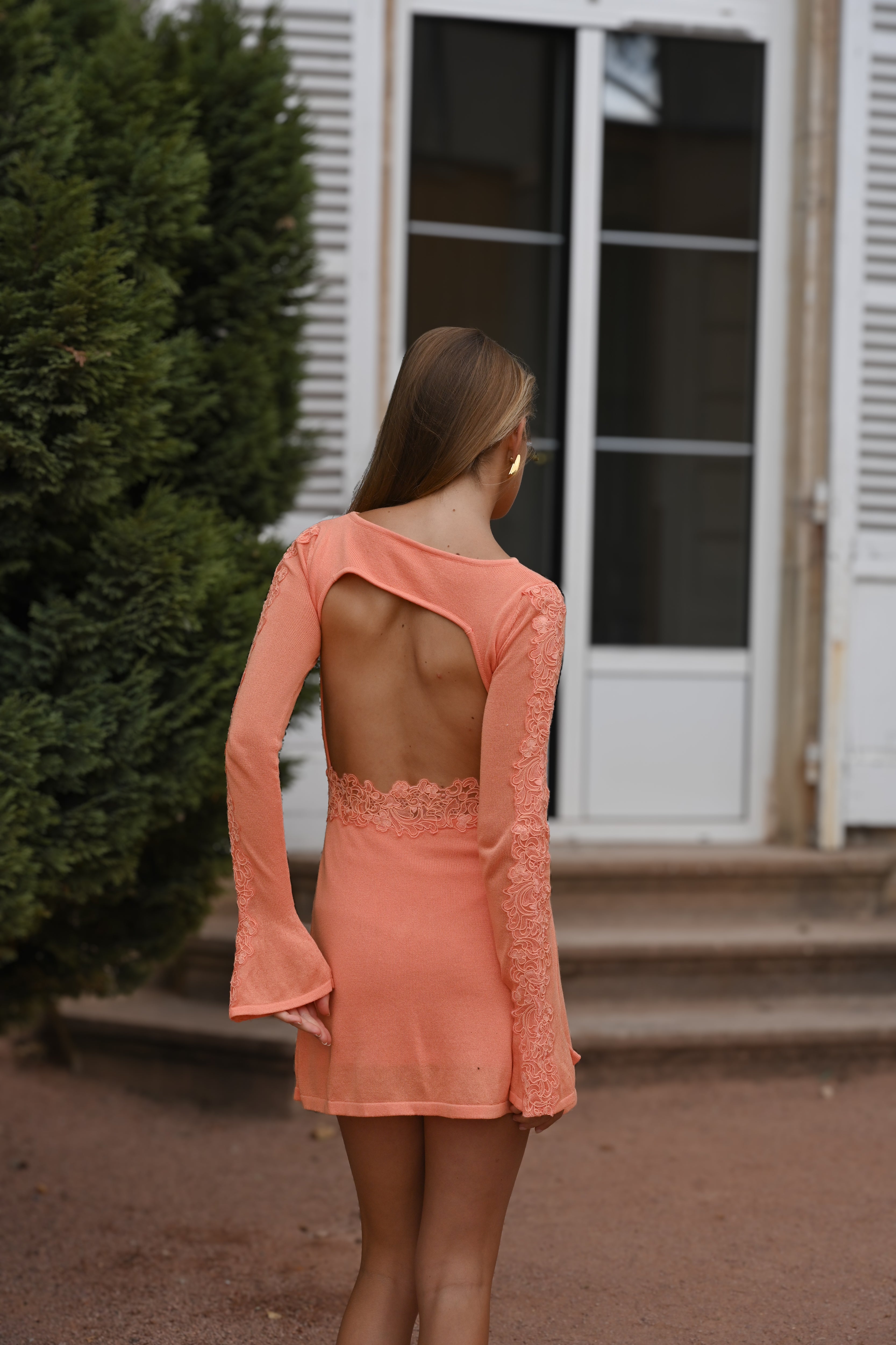 Delphine Dress — Peach