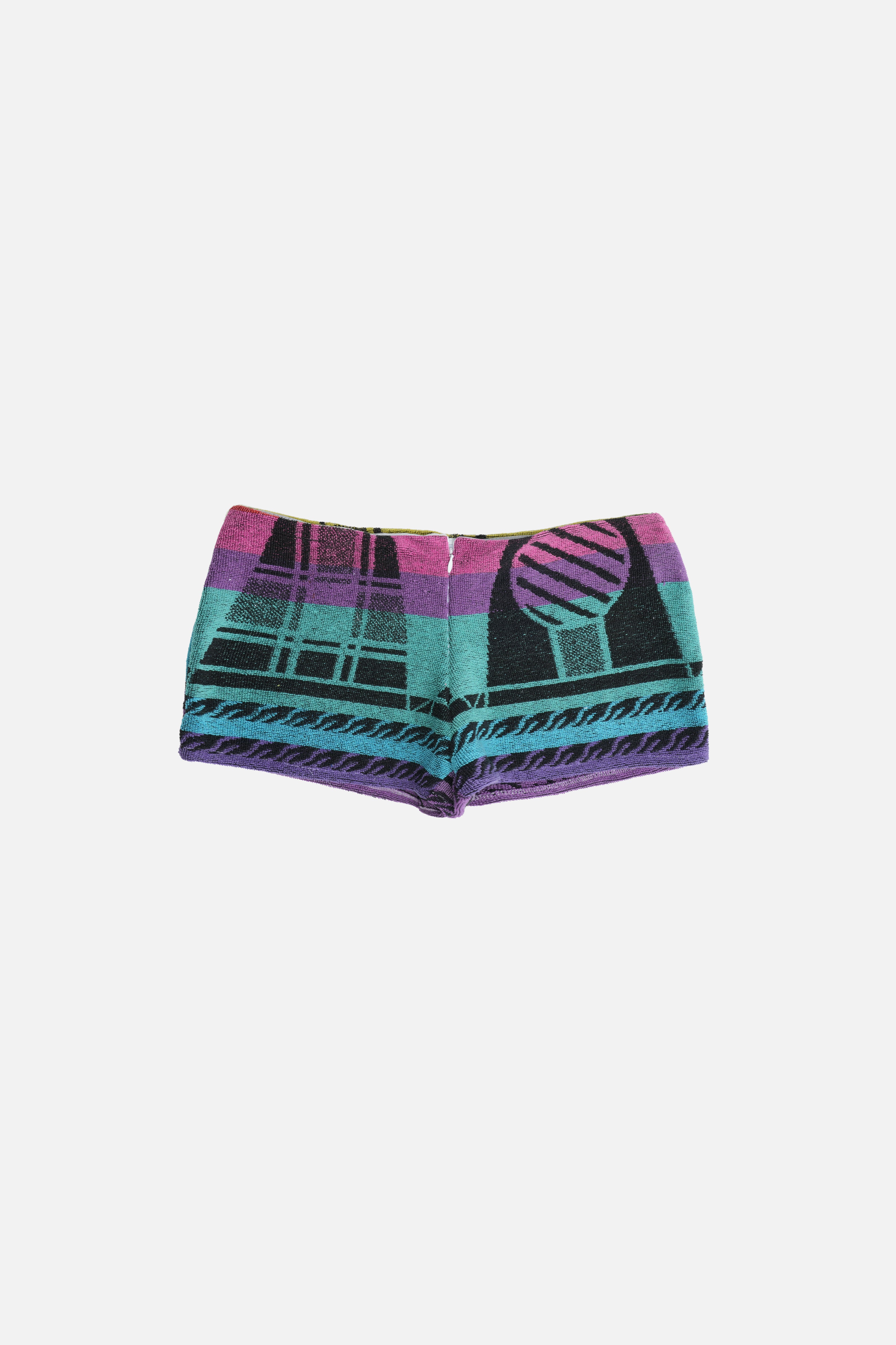 Towel Upcycled Mini Shorts — Retro Resort
