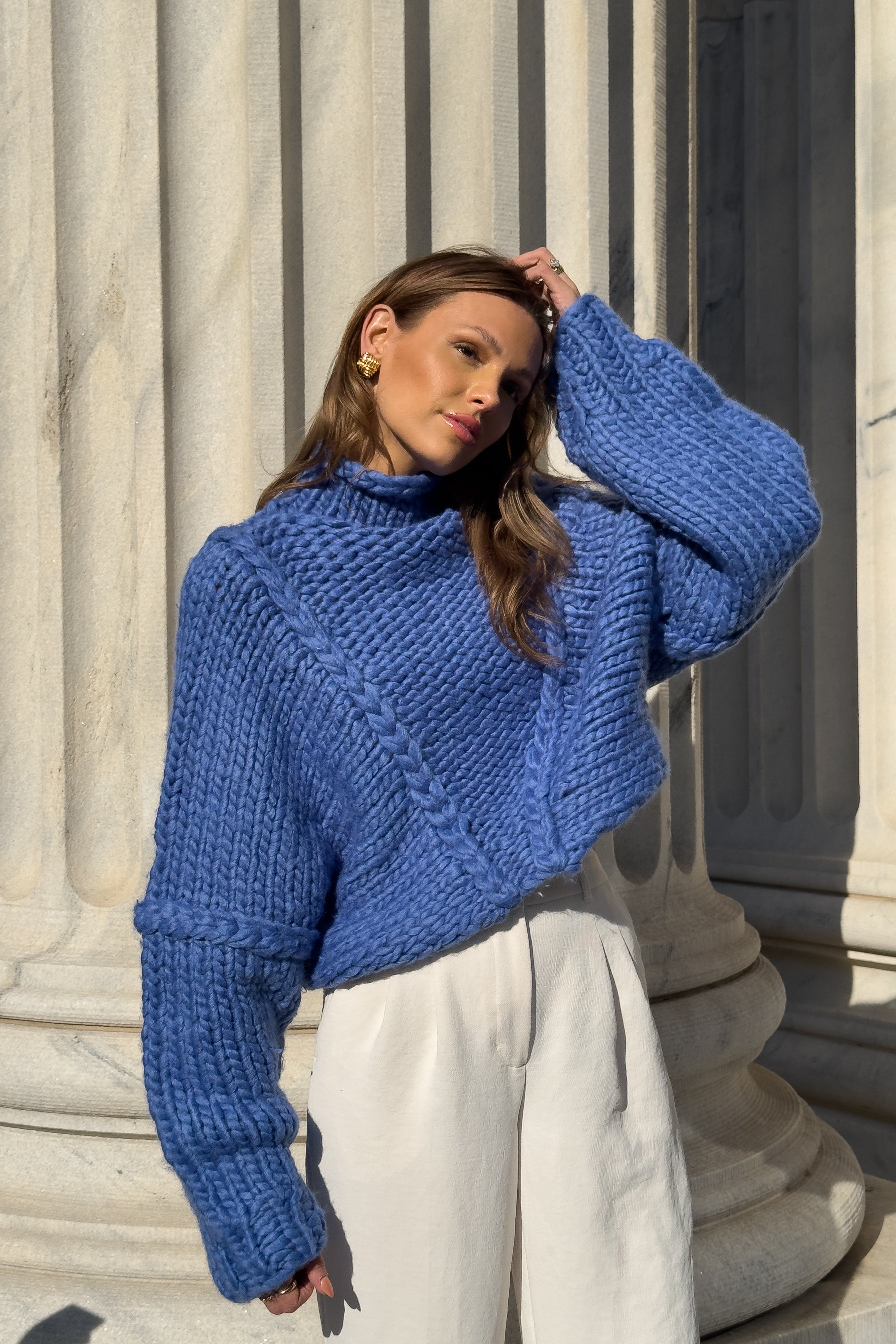 Jessa Chunky Sweater — Blue