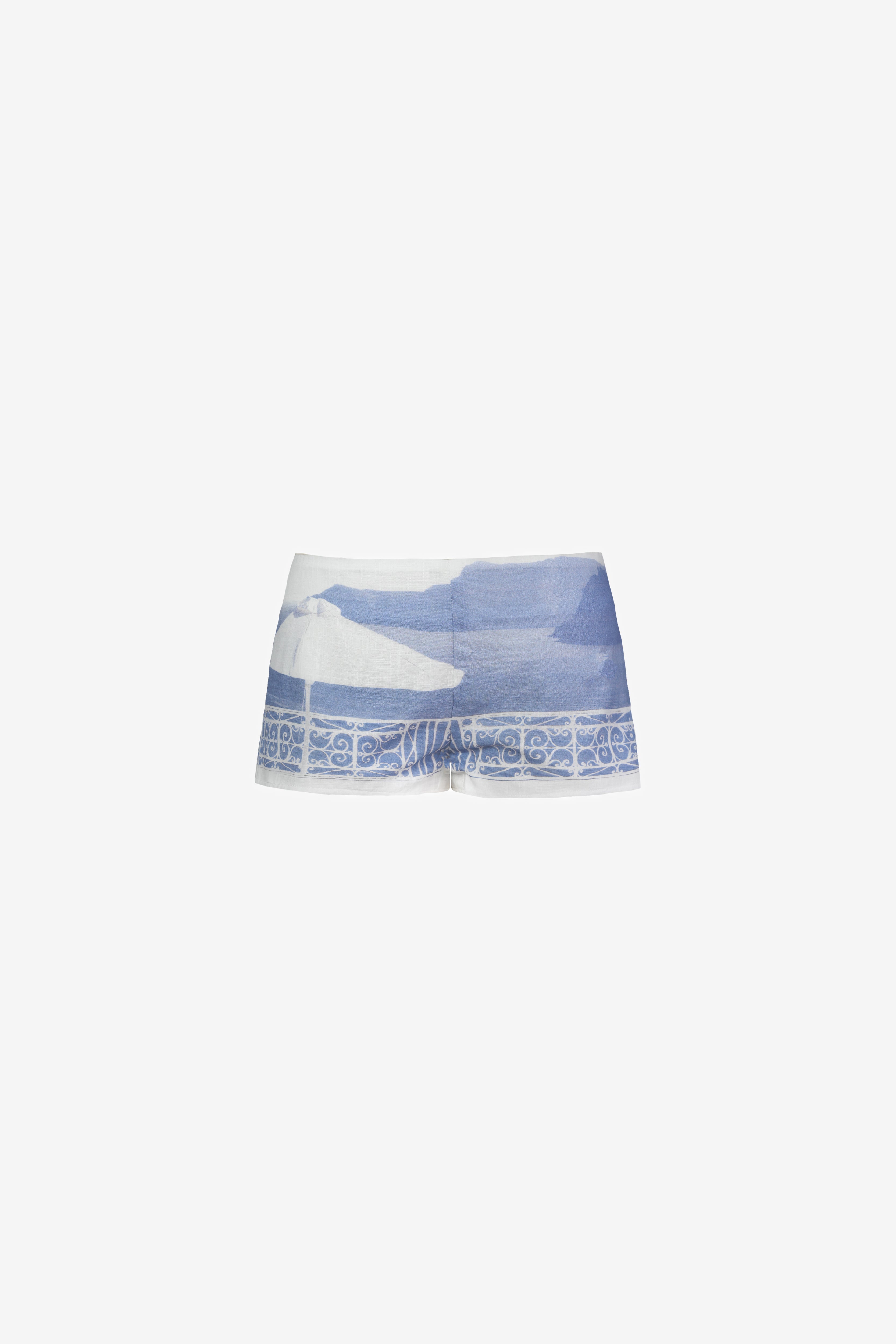 Finley Linen Shorts in Balcony print, view 2