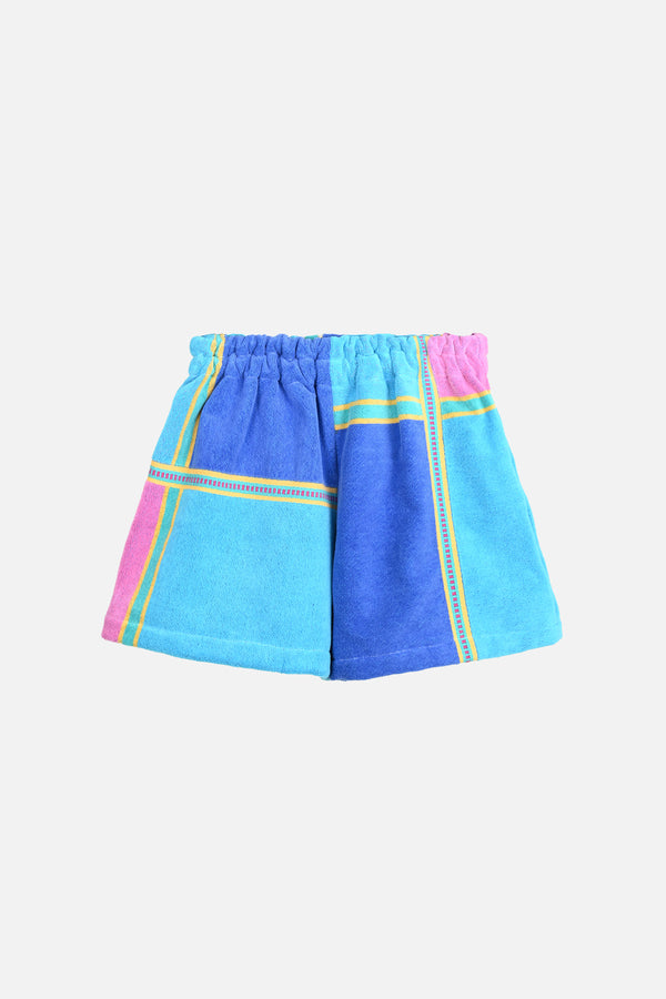 Towel Upcycled Shorts — Checkmate