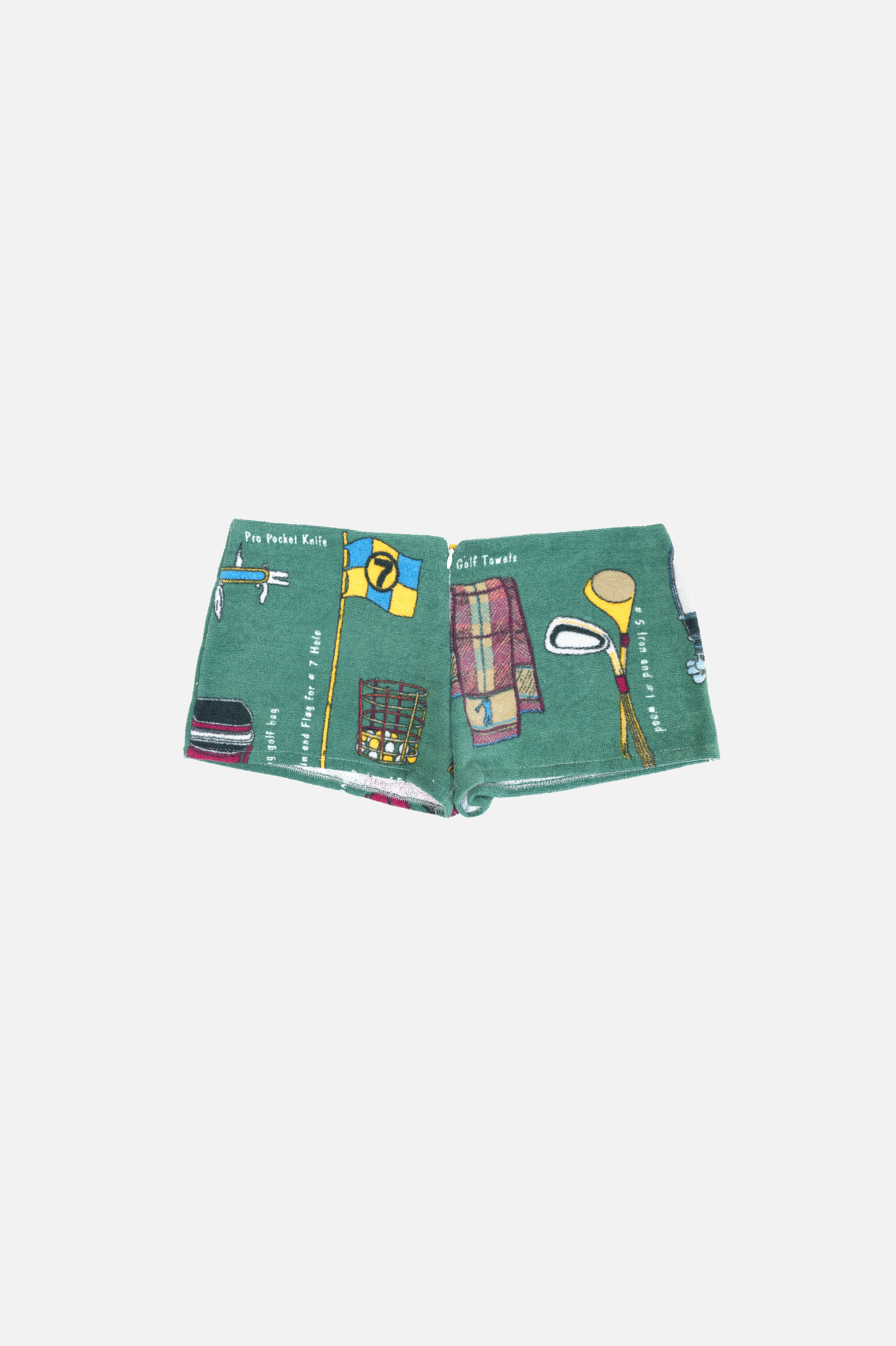 Towel Upcycled Mini Shorts — Golf Bag