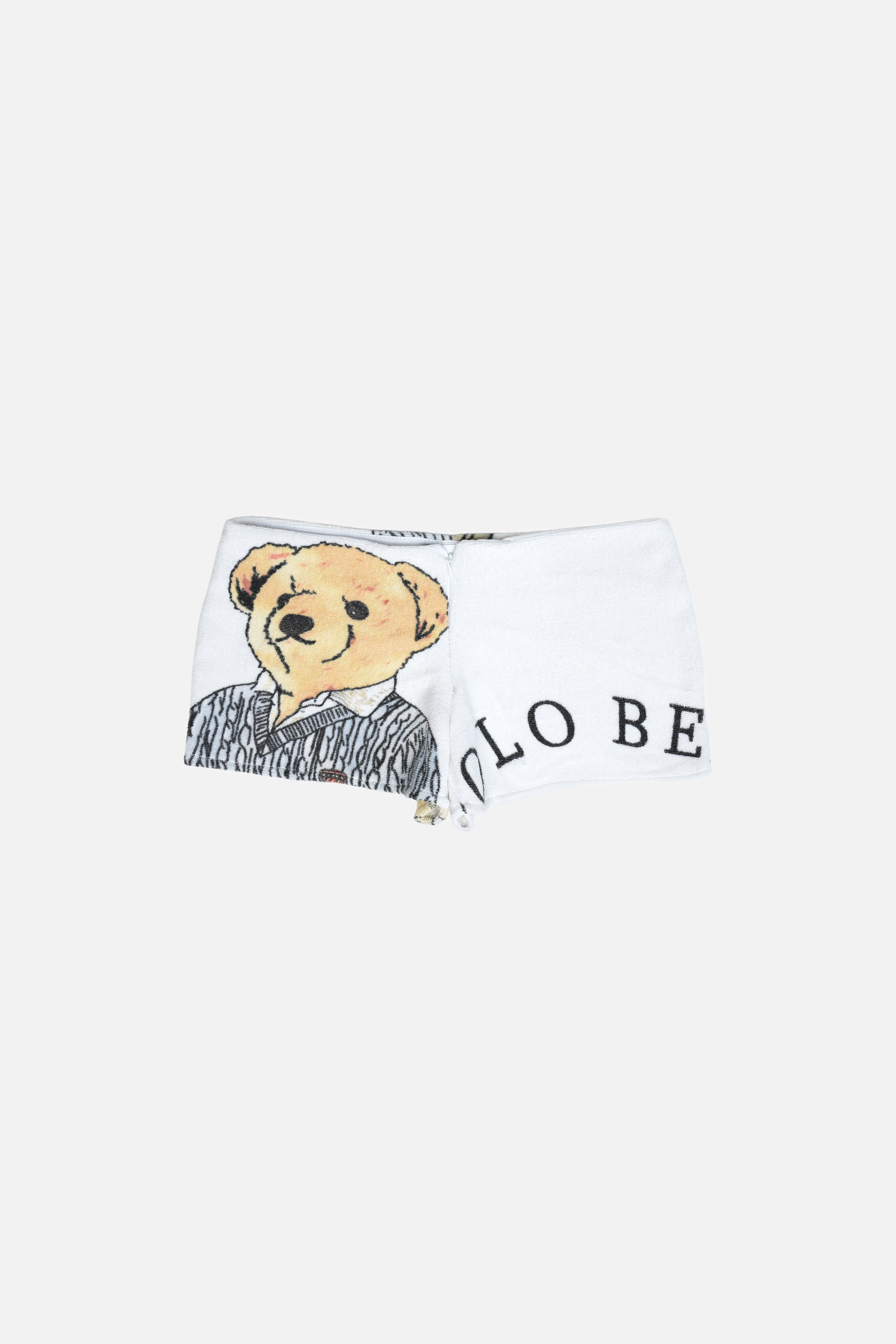 Towel Upcycled Mini Shorts — Golfing Bear
