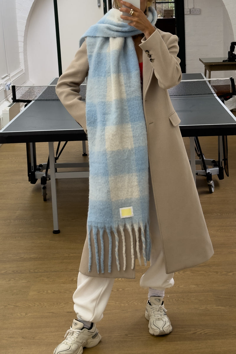 Antiquitätenladen Leah Oversized Blanket Scarf — – Label Blue Baby Yellow The
