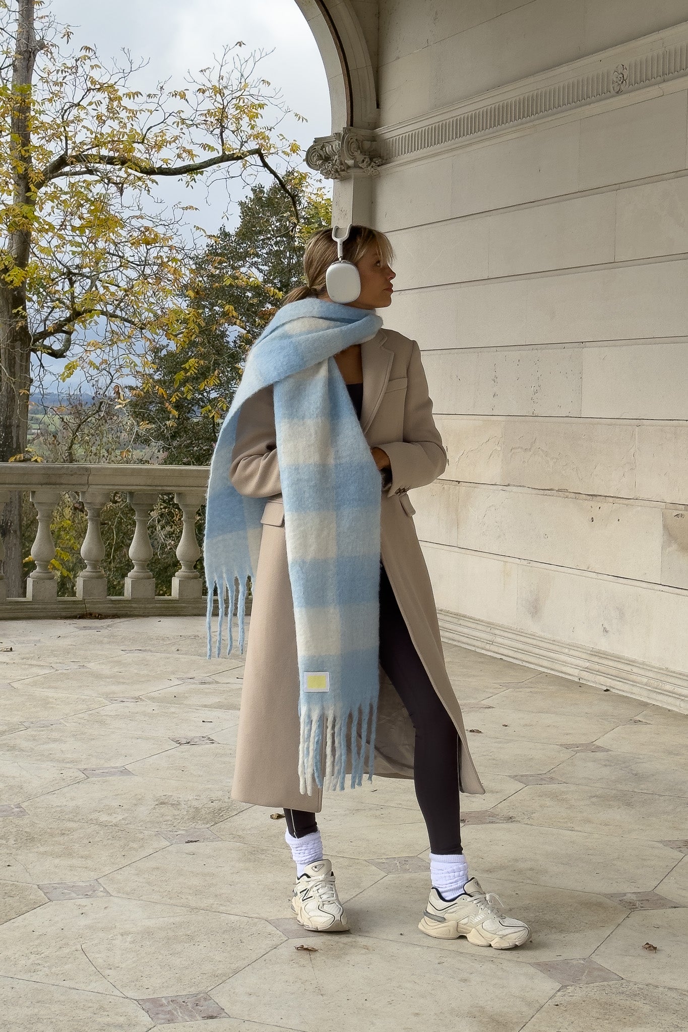 Leah Oversized Blanket Scarf — – Baby Blue The Yellow Label