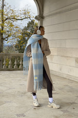 Leah Oversized Blanket Scarf — Baby Blue
