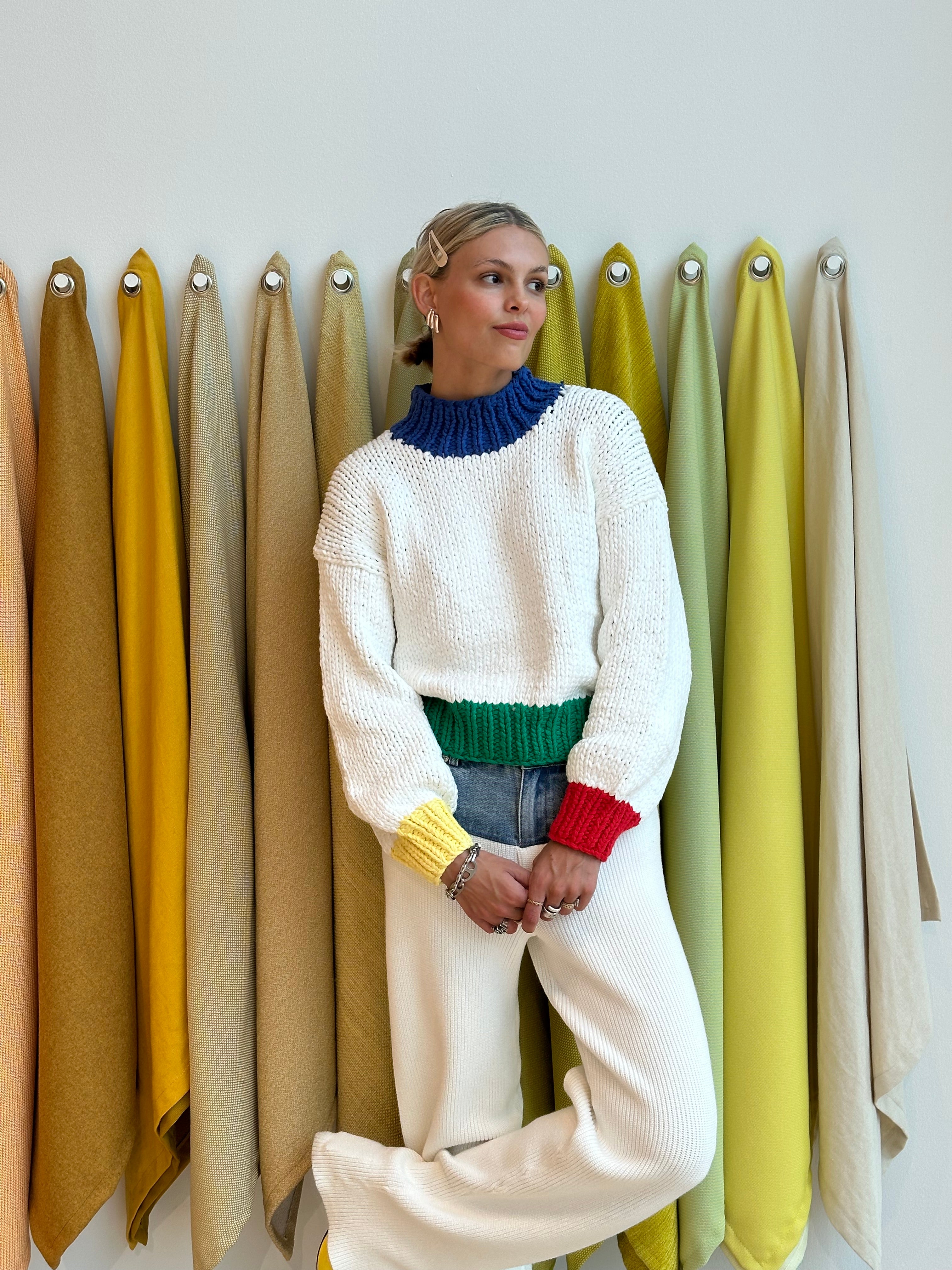 Zora Chunky Sweater — Primary Colors