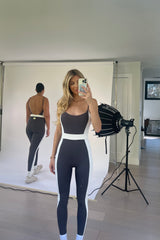 Mackenzie Belted Bodysuit — Charcoal