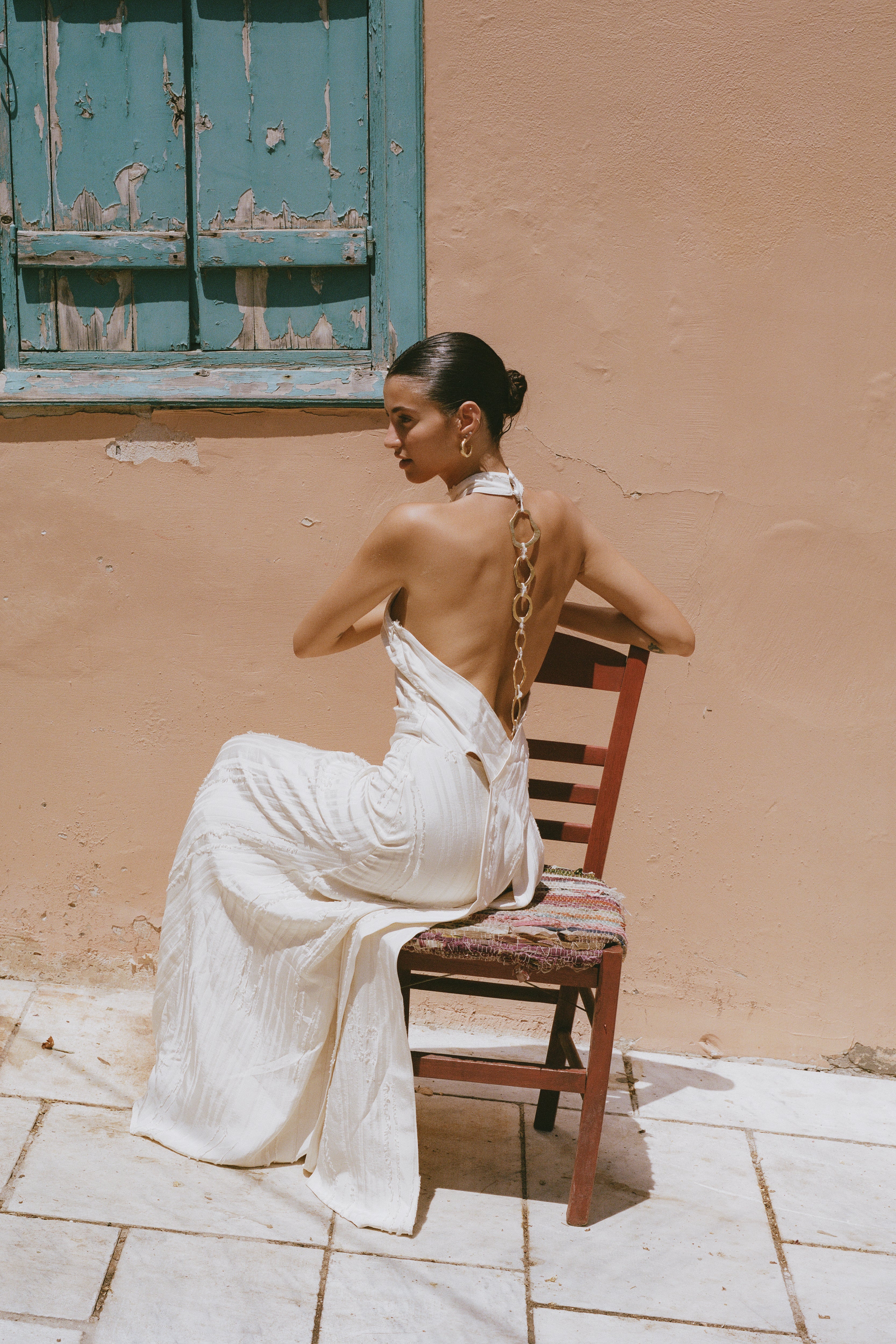 Palmetto Textured Dress — Ivory