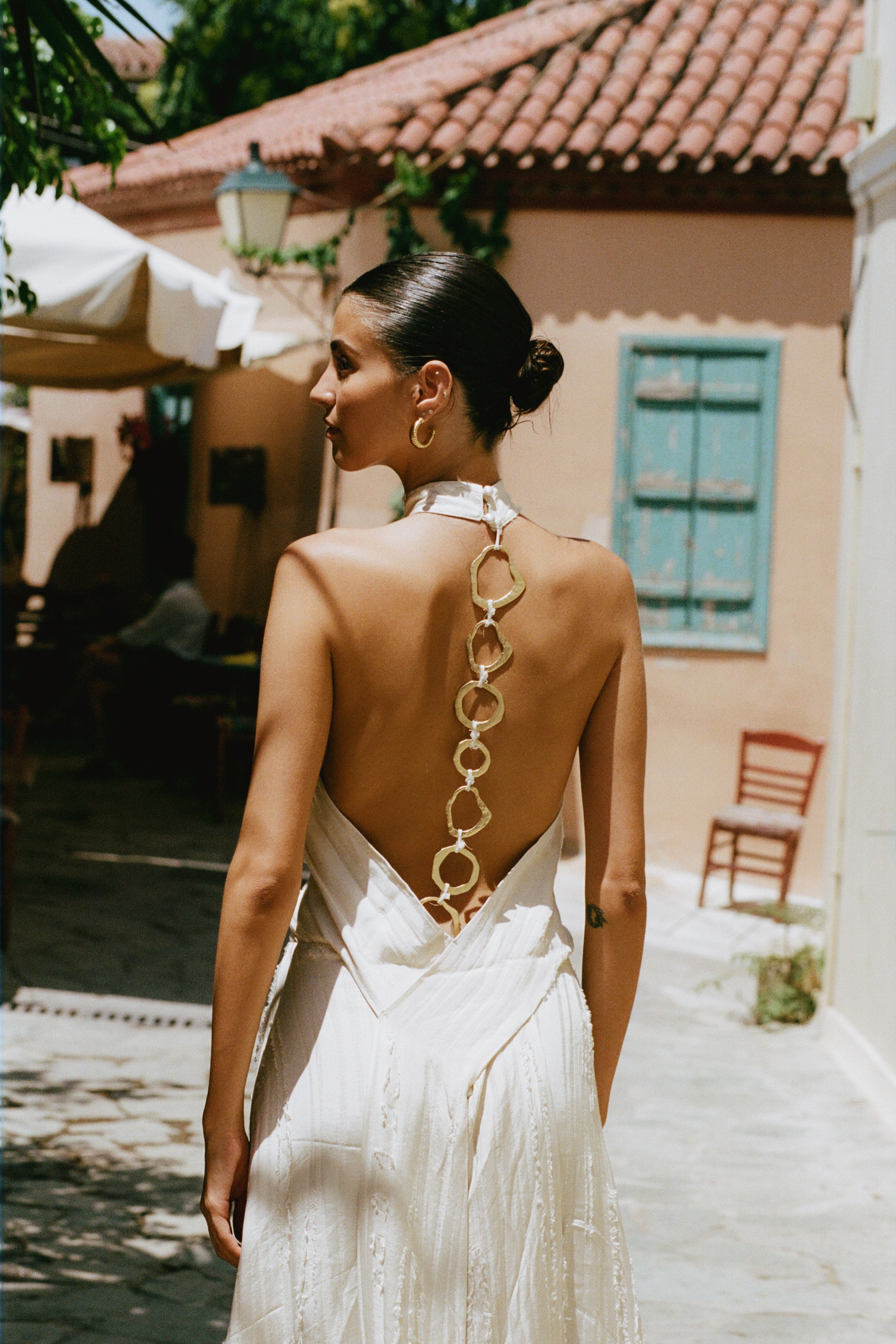 Palmetto Textured Dress — Ivory