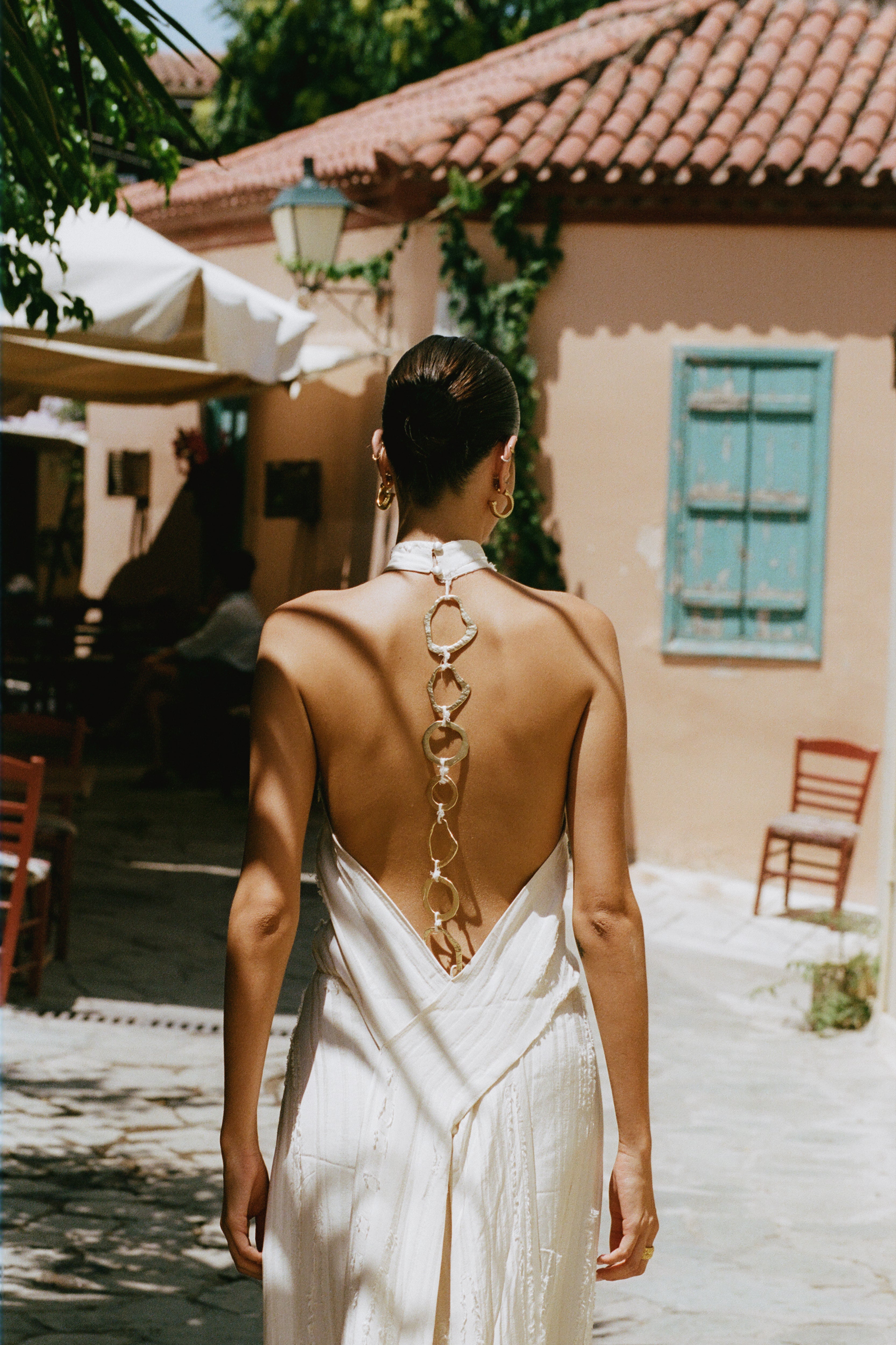Palmetto Textured Dress — Ivory