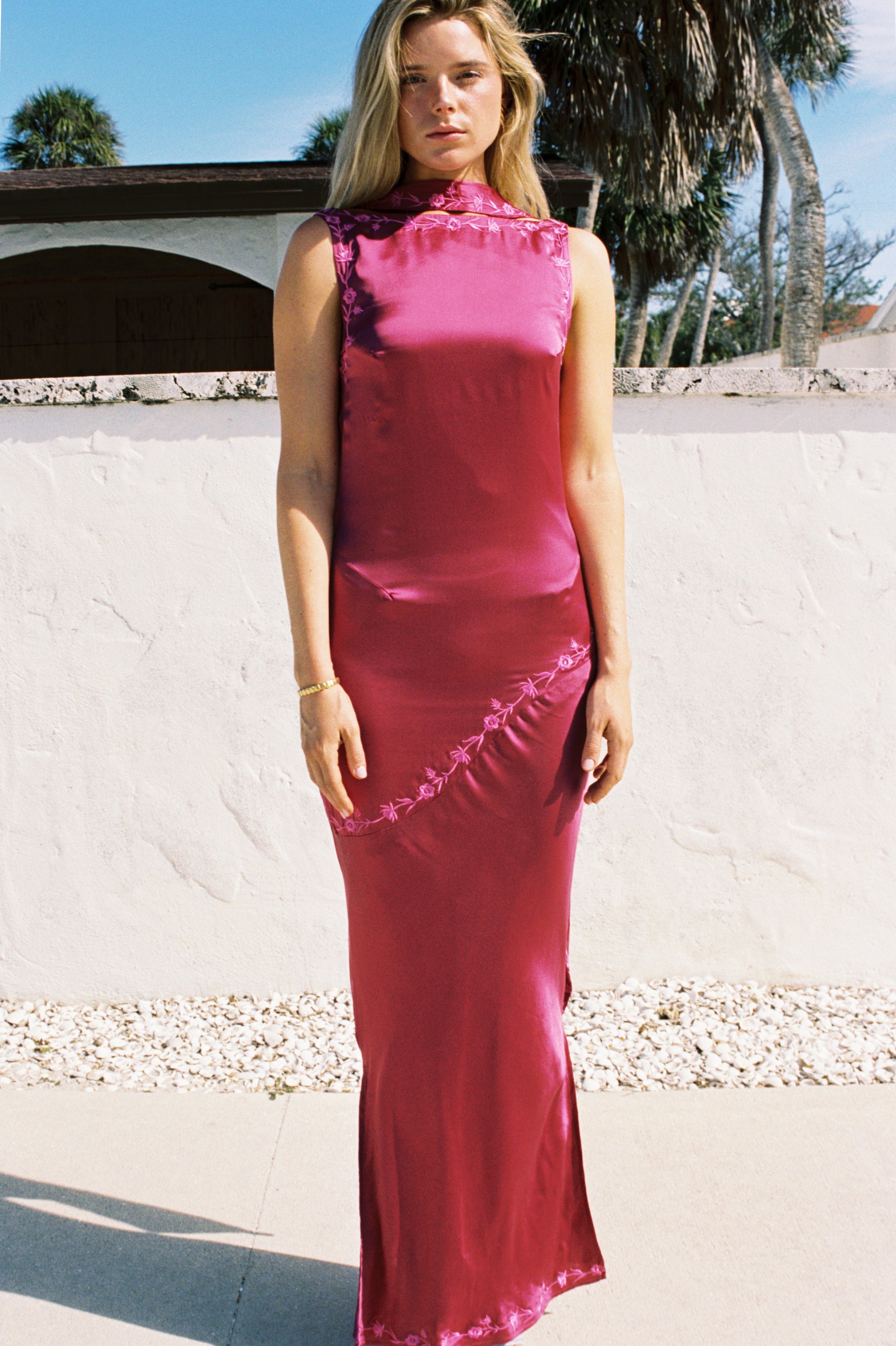 Nina Silk Dress — Azalea