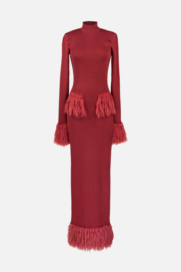 Milli Knit Dress — Burgundy