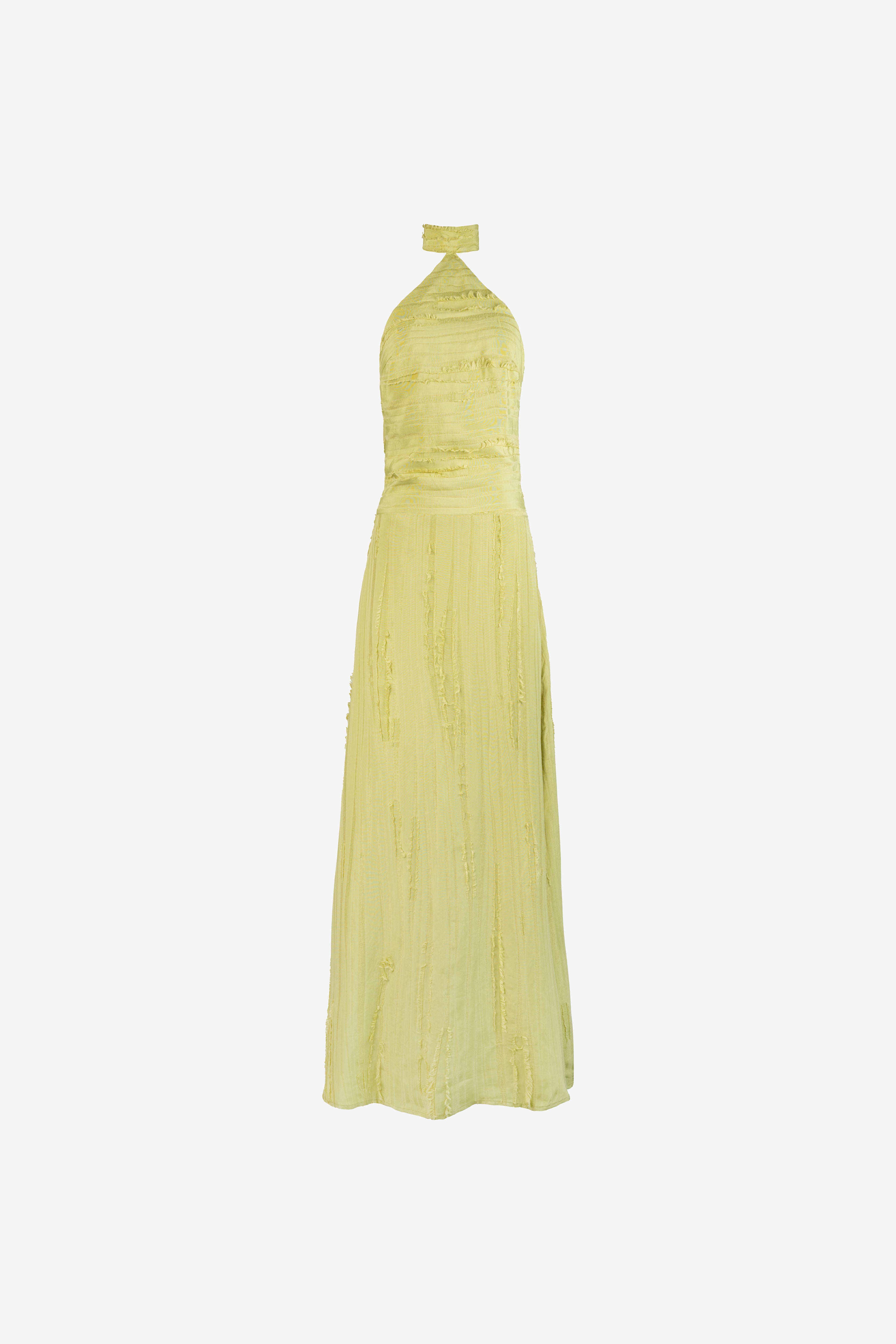 Palmetto Textured Dress — Chartreuse